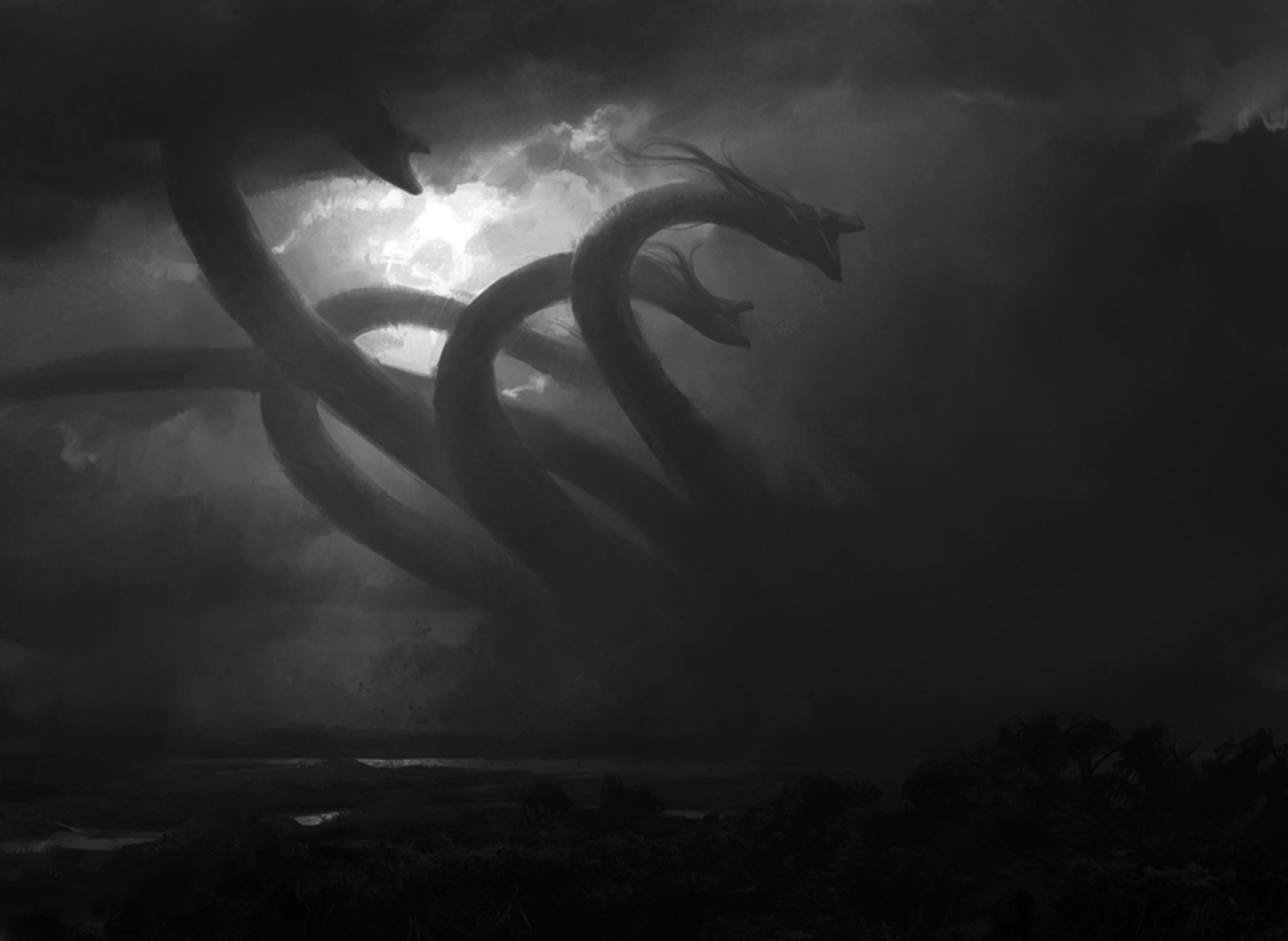 hydra magic the gathering, nature, plant, no people, silhouette