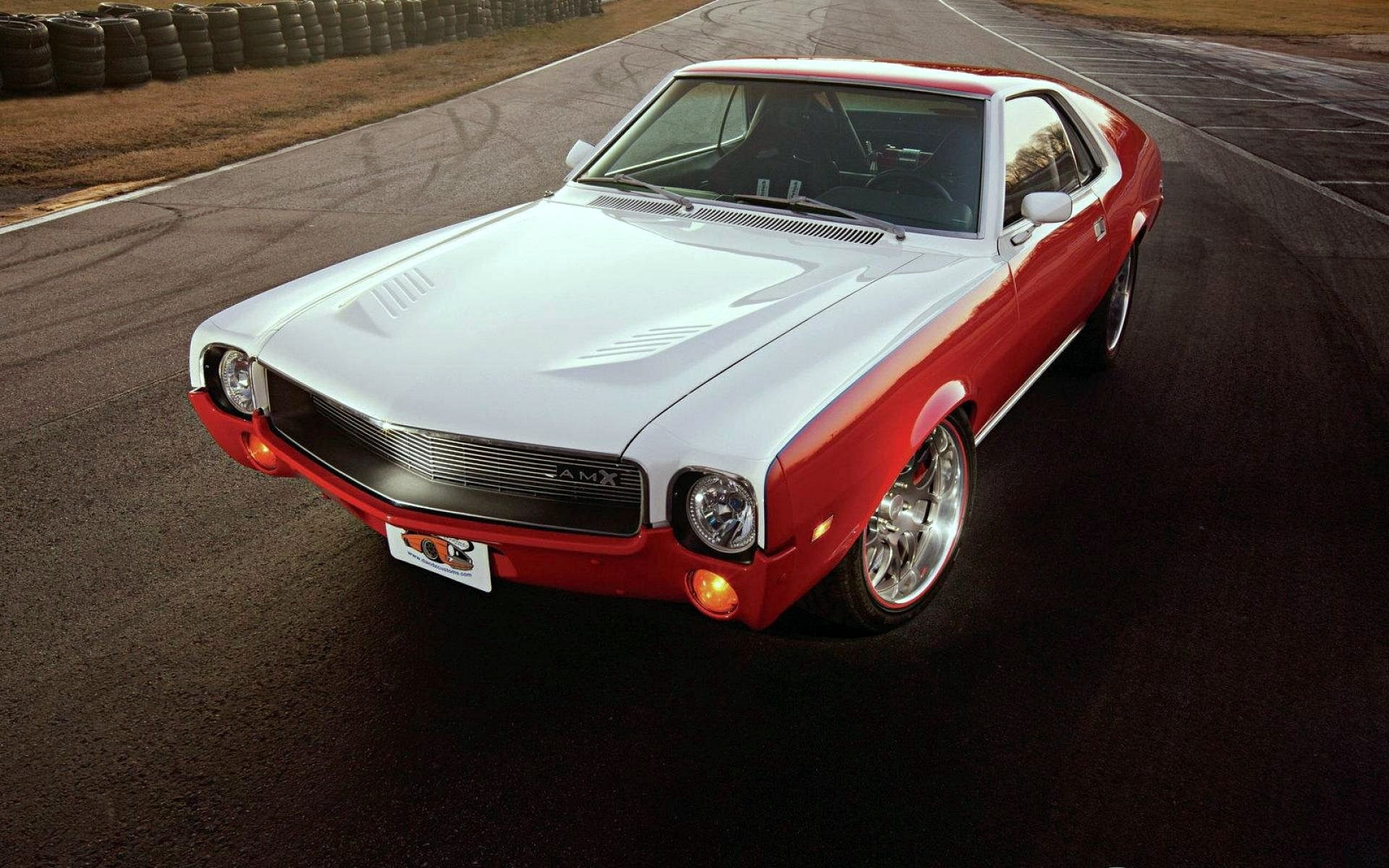 white and red coupe, 1969 amc amx, american muscle car, style