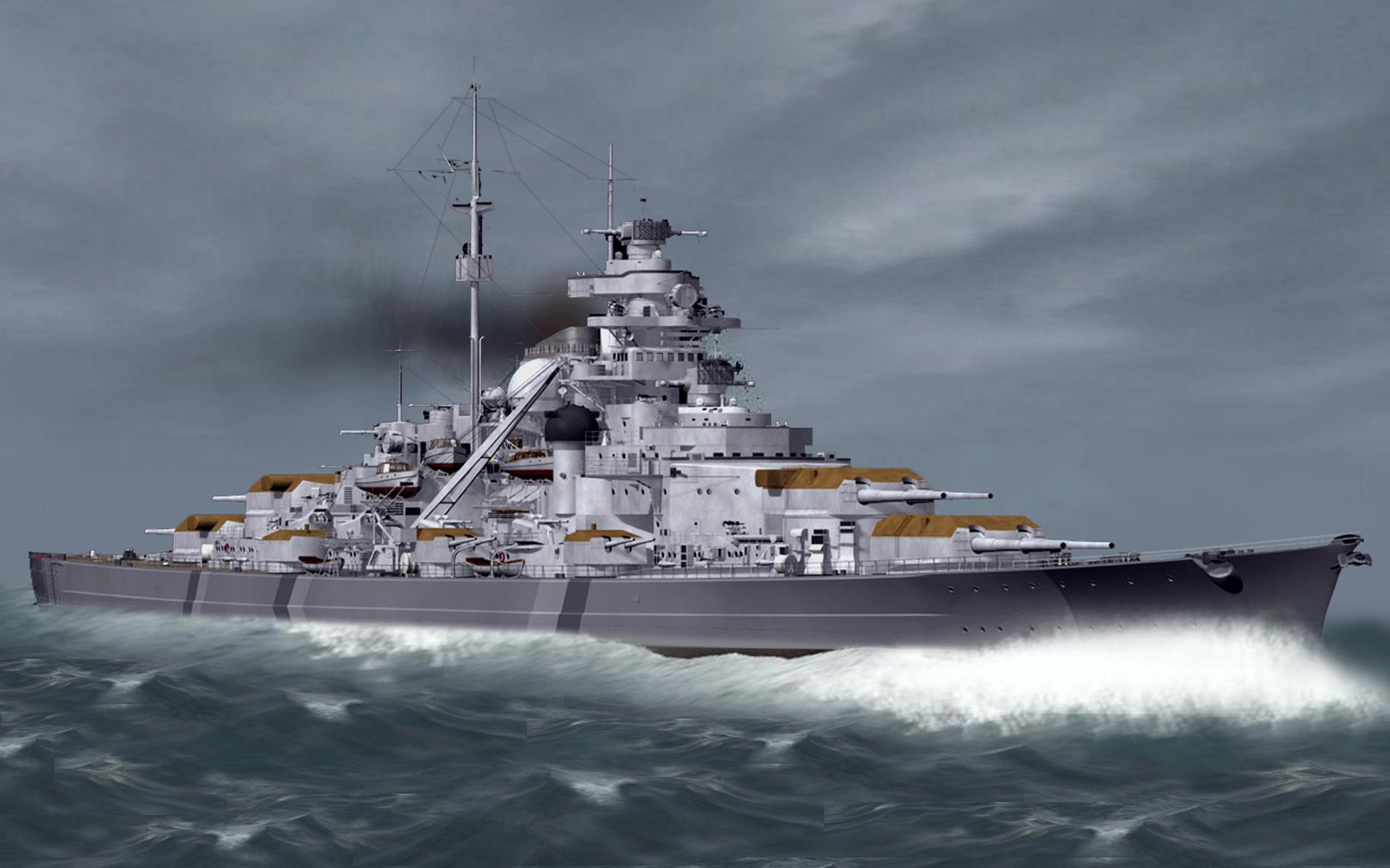 Warships, German battleship Bismarck