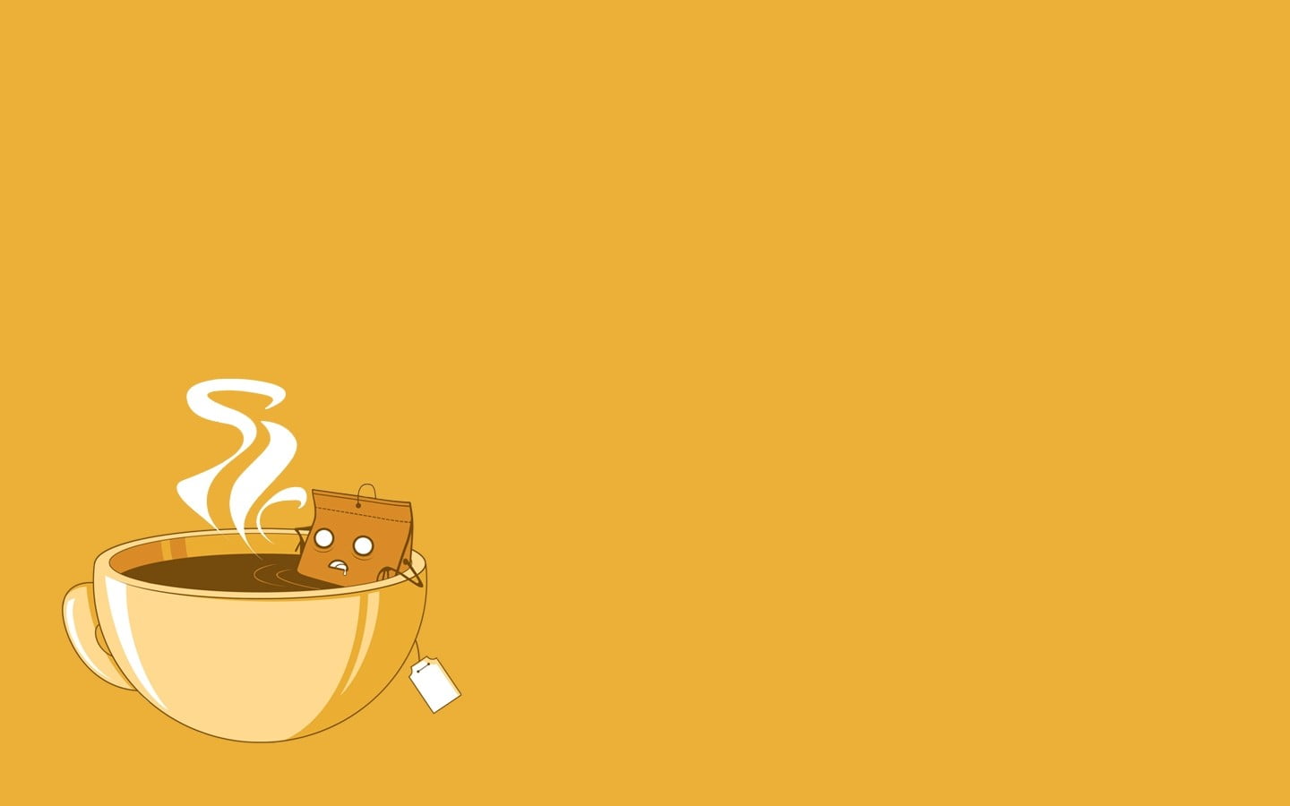 brown cup illustration, minimalism, tea, humor, hot tub, mug