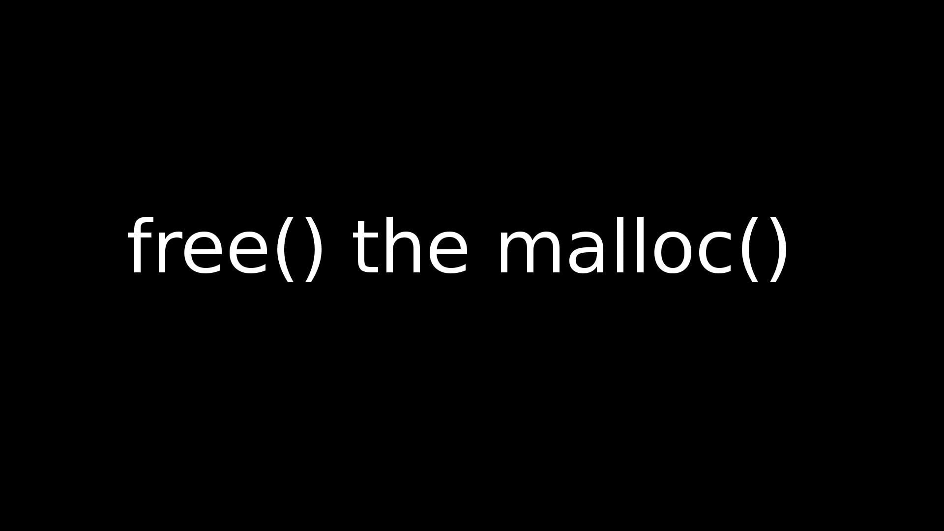 programming code  malloc, text, communication, black background