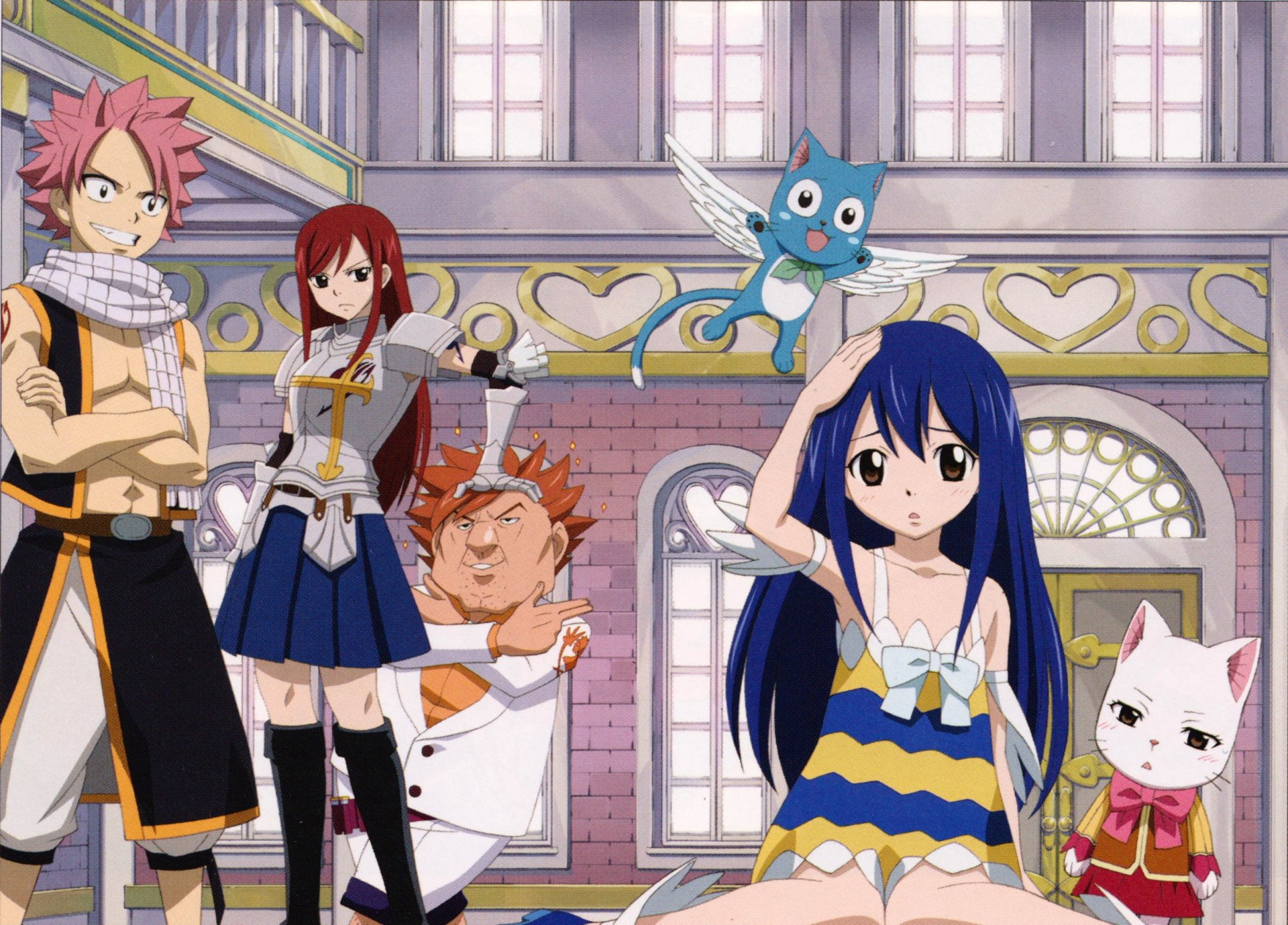 Anime, Fairy Tail, Charles (Fairy Tail), Erza Scarlet, Happy (Fairy Tail)