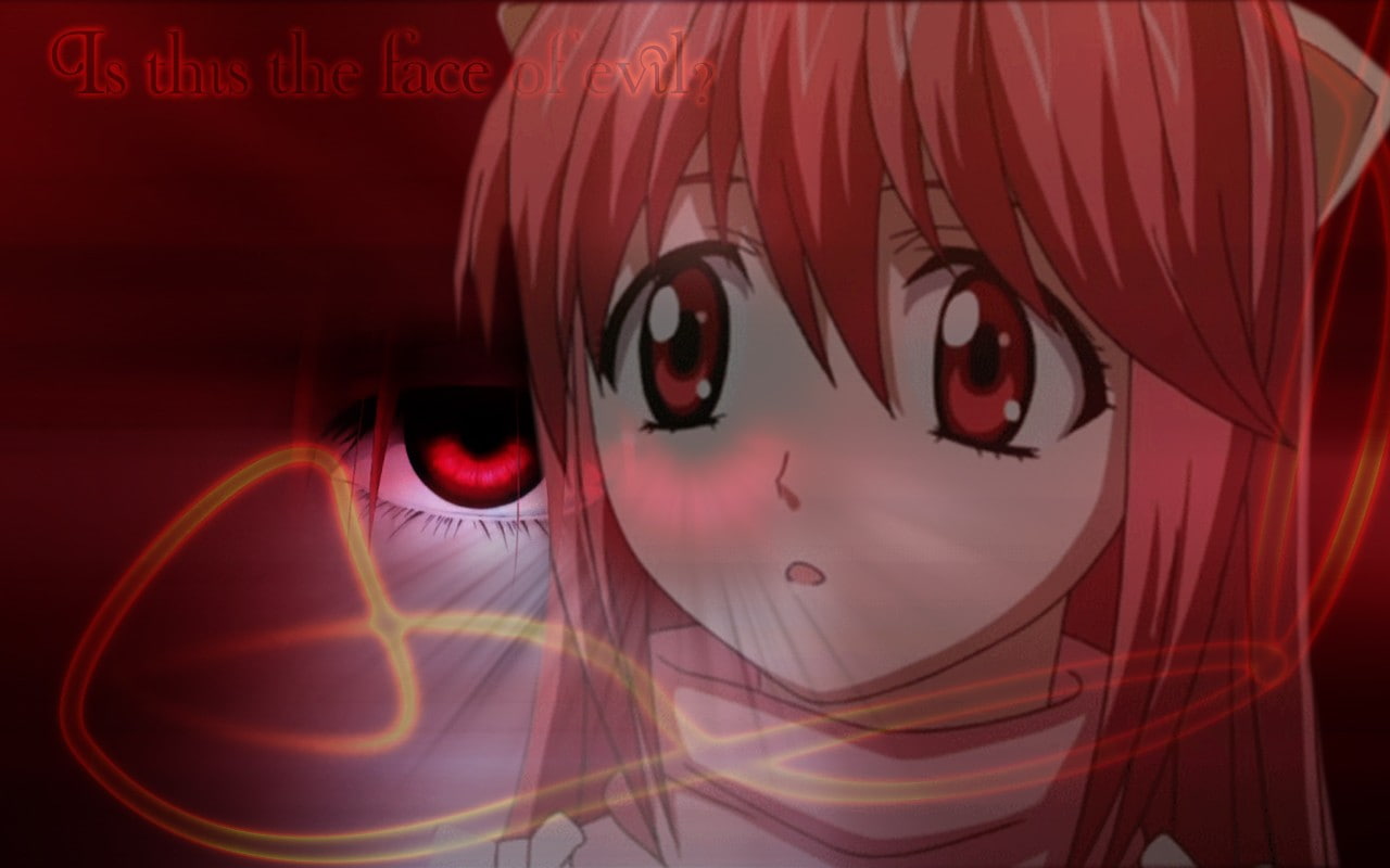 elfen lied anime anime girls pink hair red eyes lucy nyu, technology