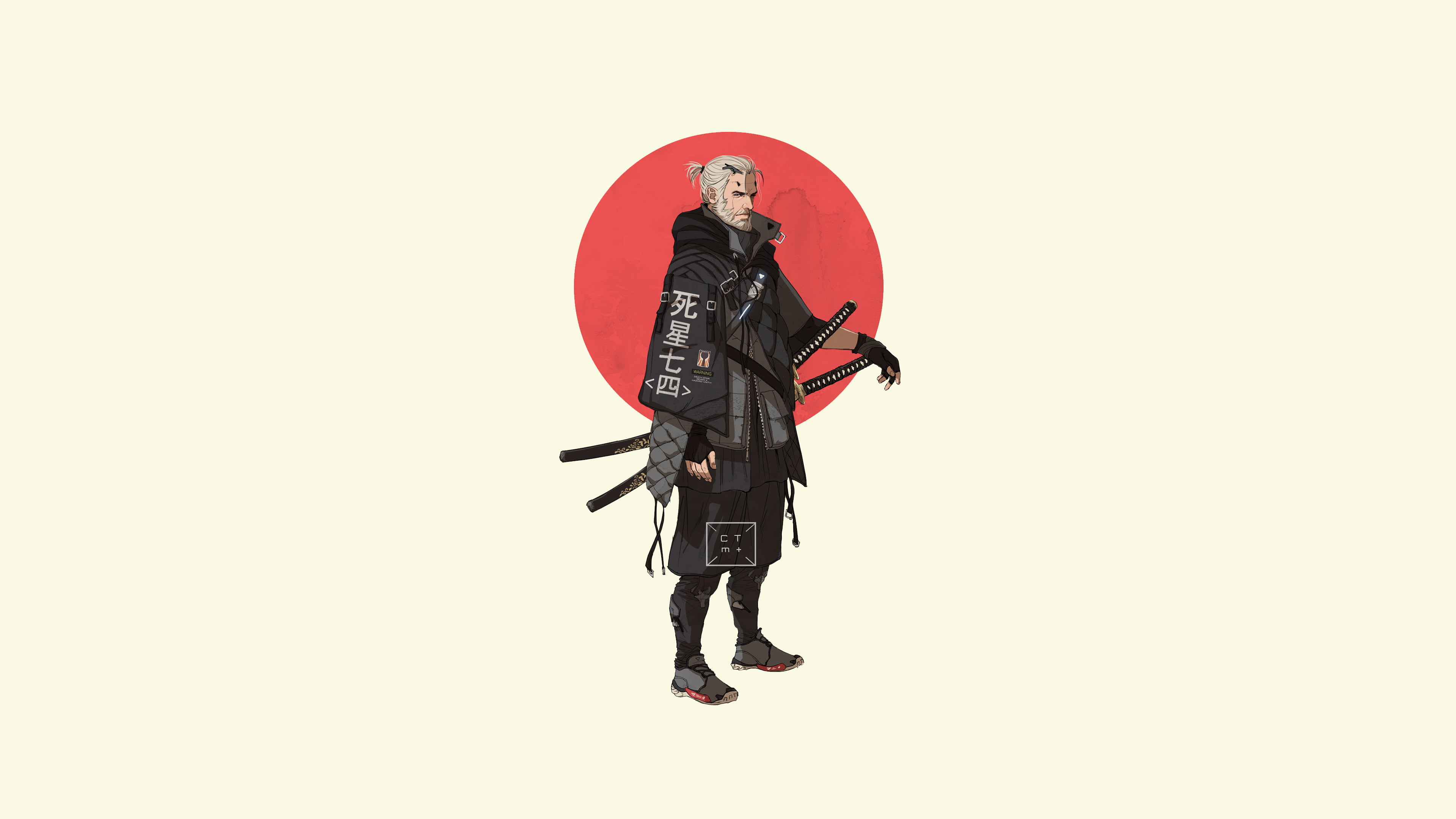 The Witcher, minimalism, Geralt of Rivia, simple background