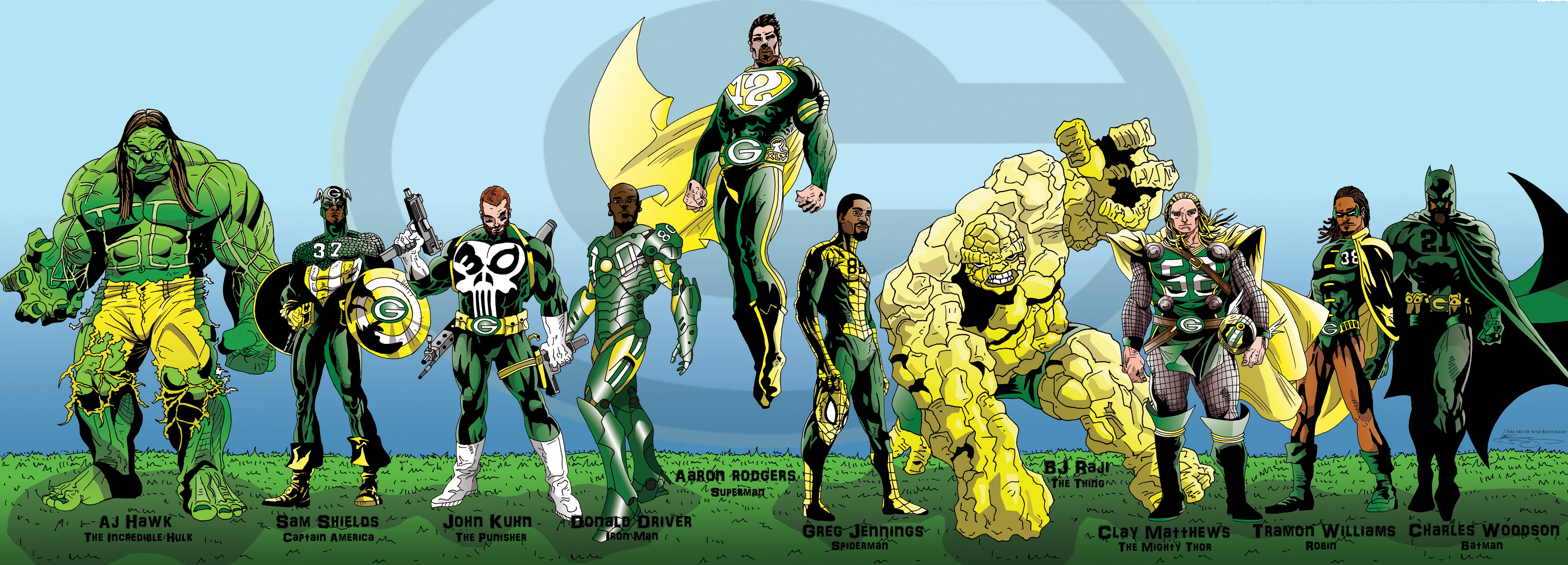 bay, comics, football, green, nfl, packers, superhero