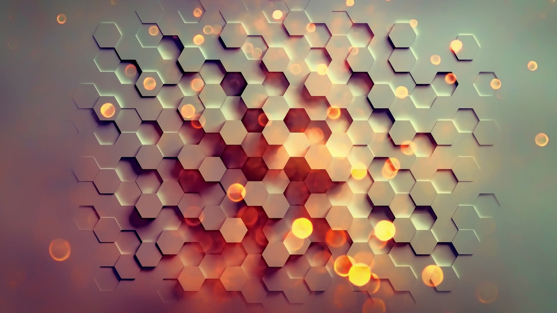3d, honeycomb, hexagon, digital art, graphics, abstraction