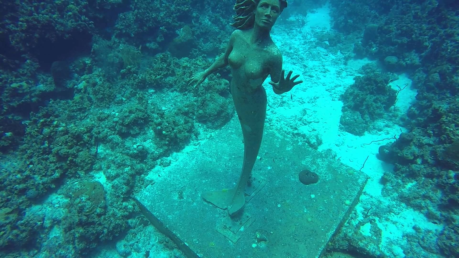 mermaids, underwater, statue, sea, undersea, swimming, real people