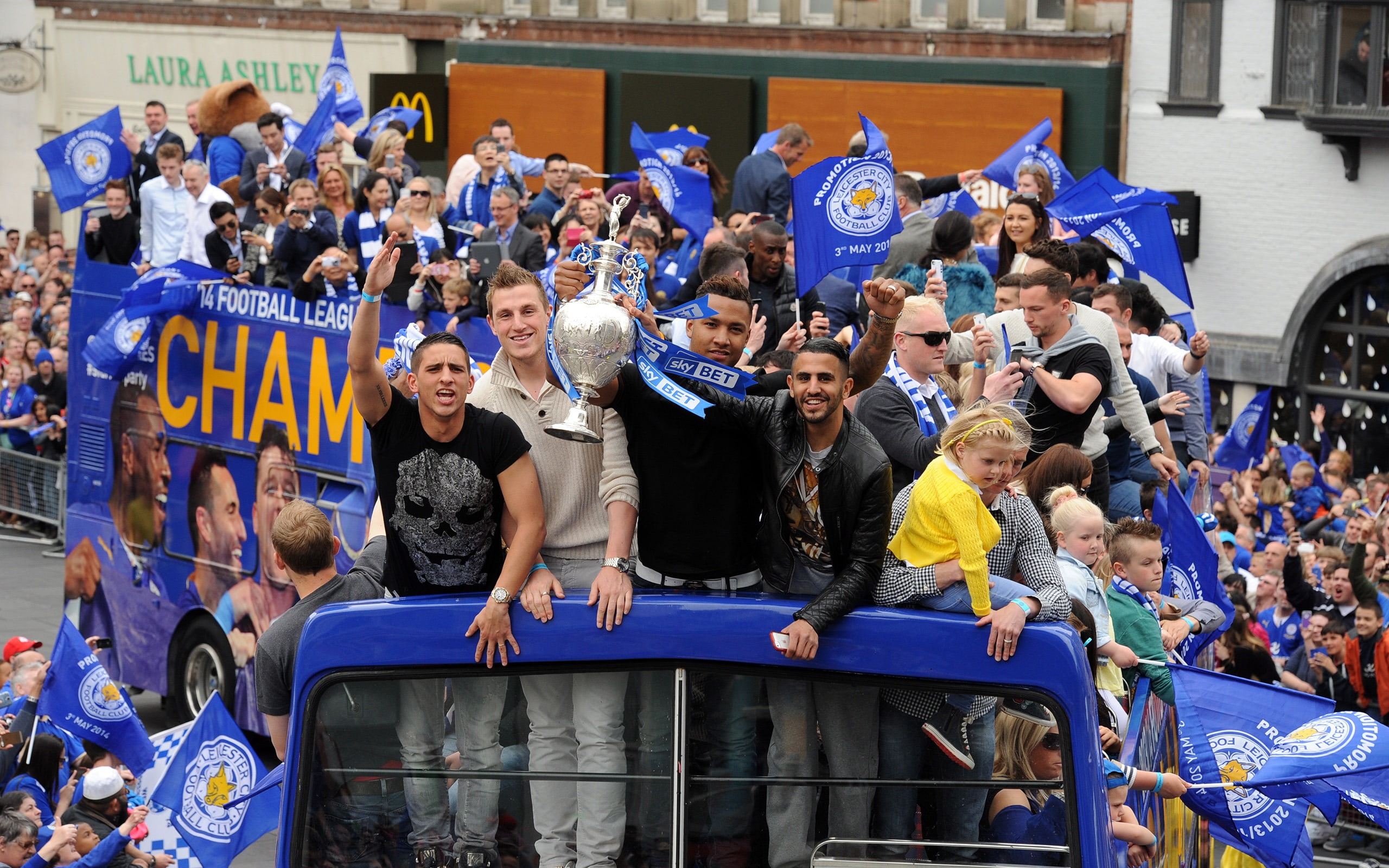 Leicester City Football Club Champions HD Wallpape.., crowd, large group of people