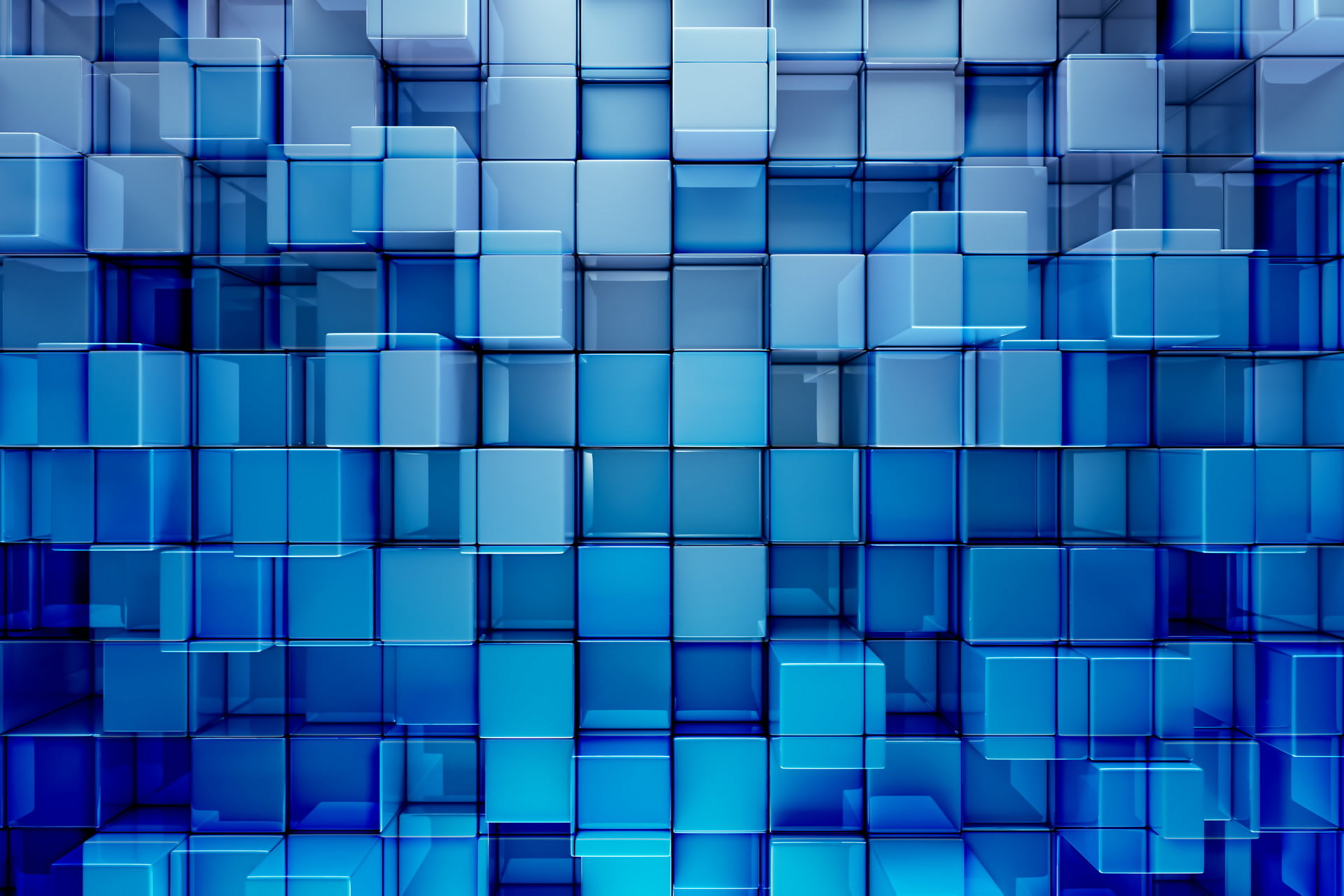 blue and black plastic organizer, abstract, 3D, cube, backgrounds