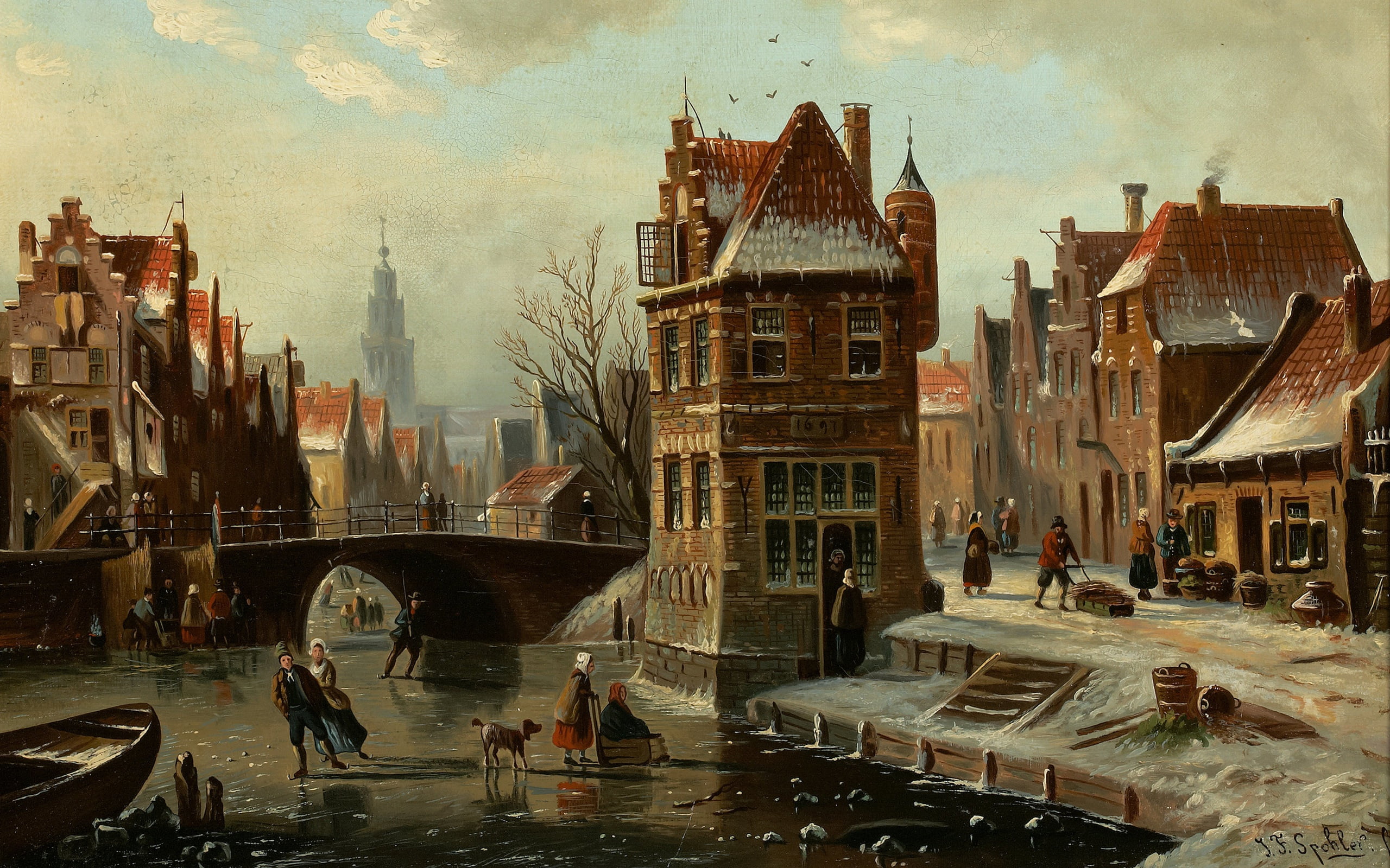 Dutch painter, Dutch artist, oil on canvas, Johannes Franciscus Spohler