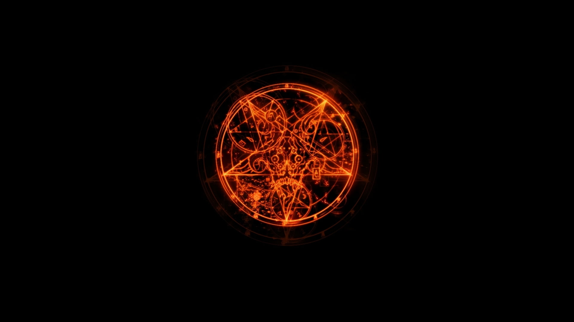 red star illustration, logo, game, pentagram, DooM III, Doom 3