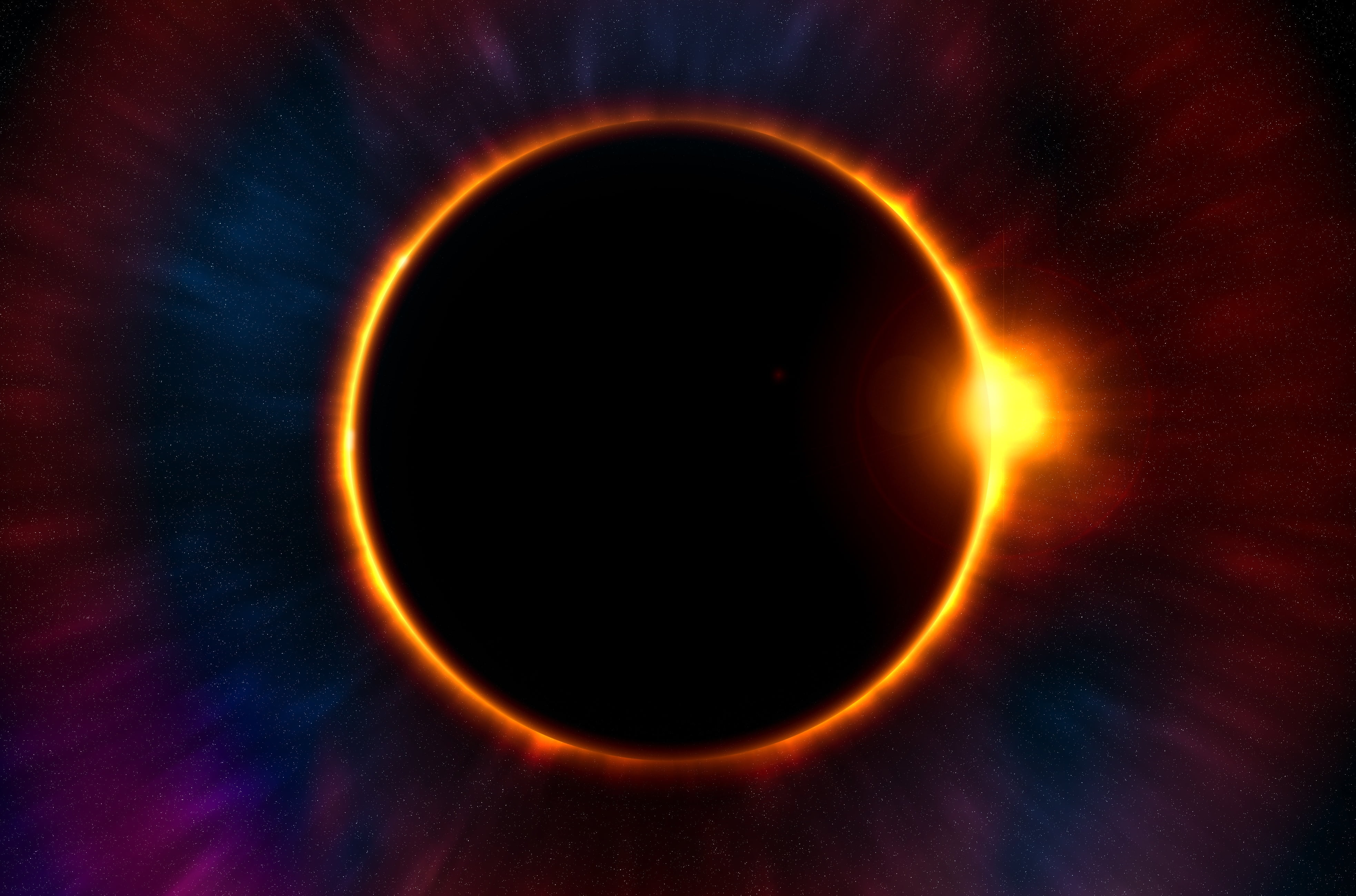 solar eclipse, moon, sun, astronomy, stars, circle, glowing, heat - Temperature