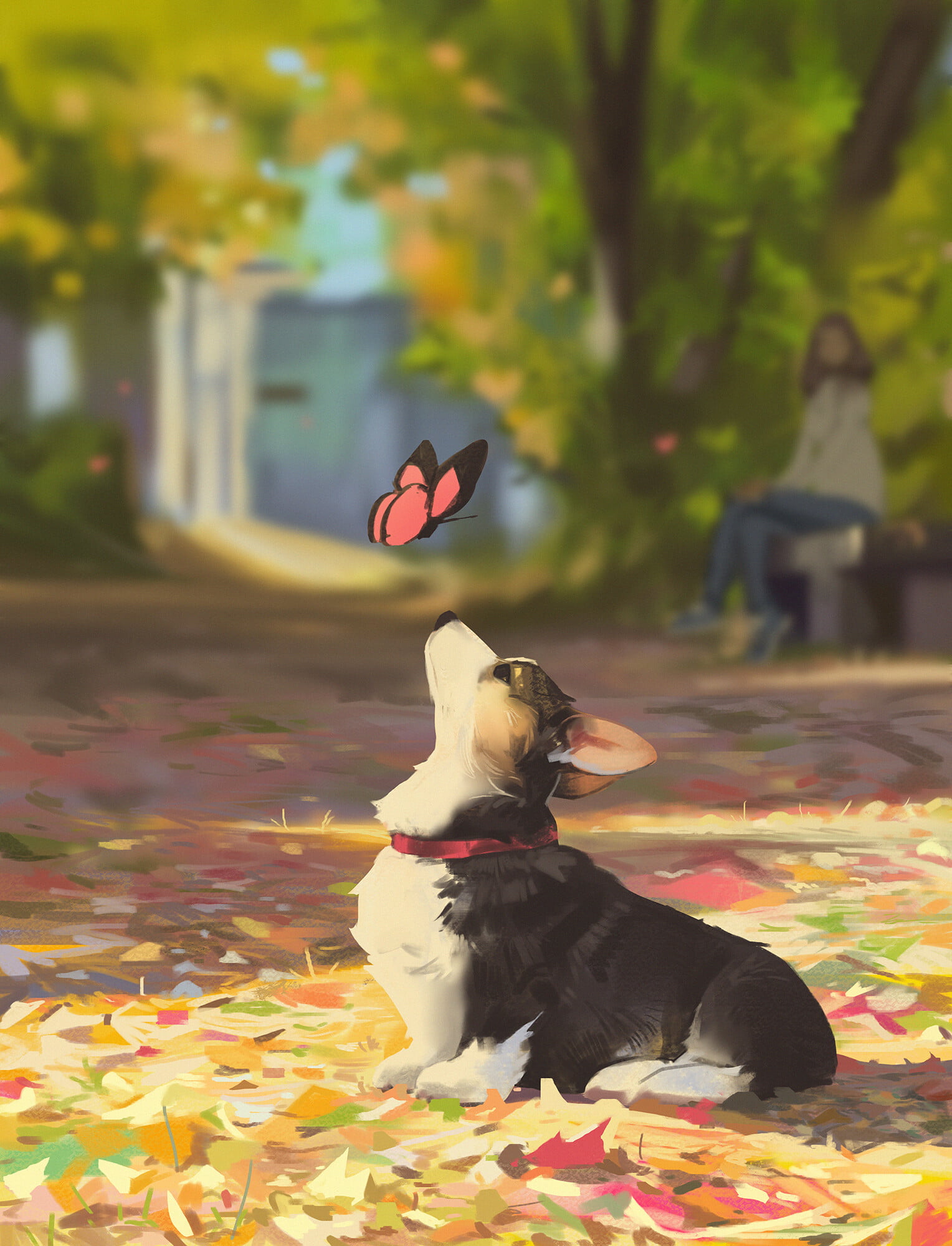 illustration, artwork, 2D, digital art, dog