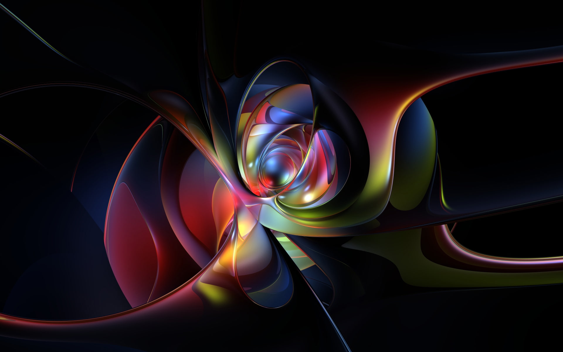 Bug, abstract, black, blue, digitalrendering, red, yellow