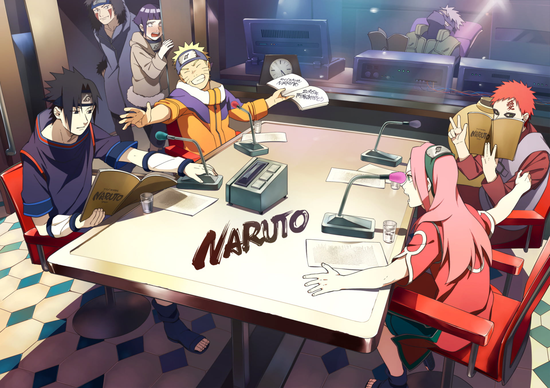 Anime, Naruto, Gaara (Naruto), Hinata Hyūga, Kakashi Hatake