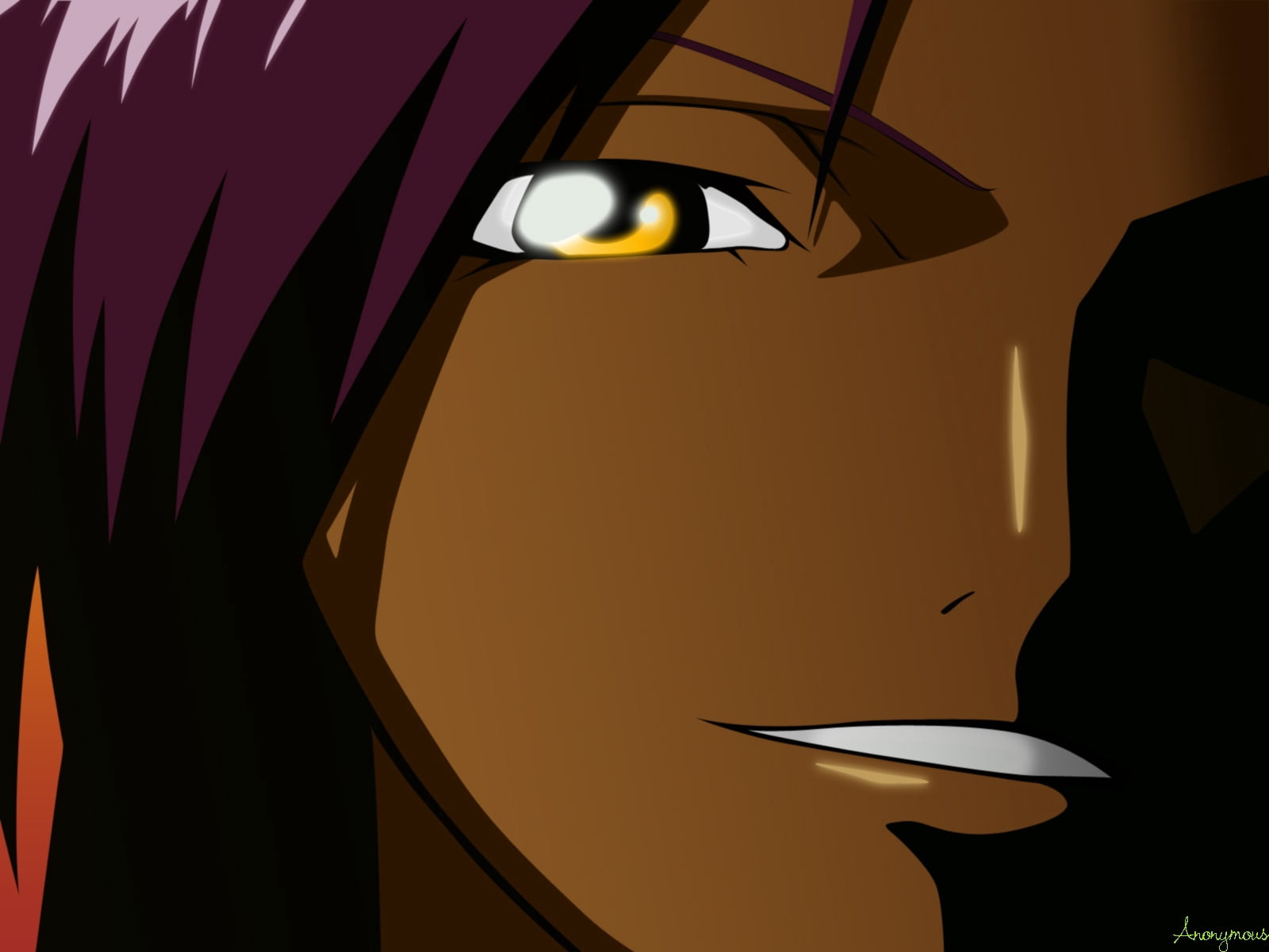 Bleach female character illustration, anime, shihouin yoruichi