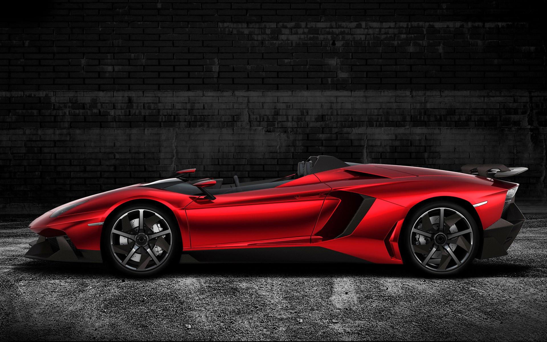 2012 Lamborghini Aventador J 4, red convertible sports car, cars