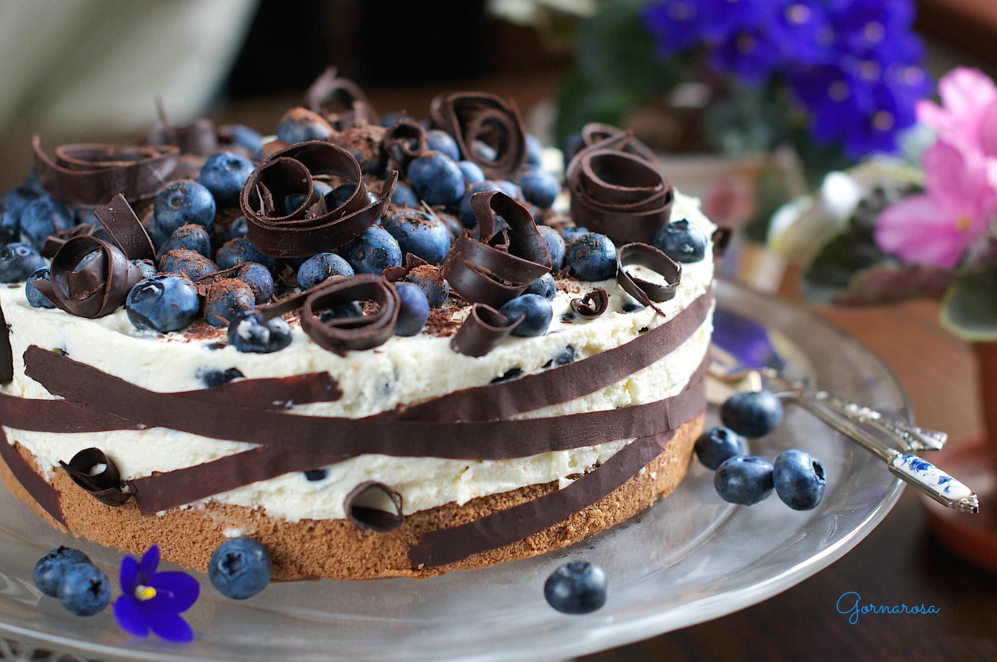 *** Delicious cake ***, chocolate cake with blueberries, sweet