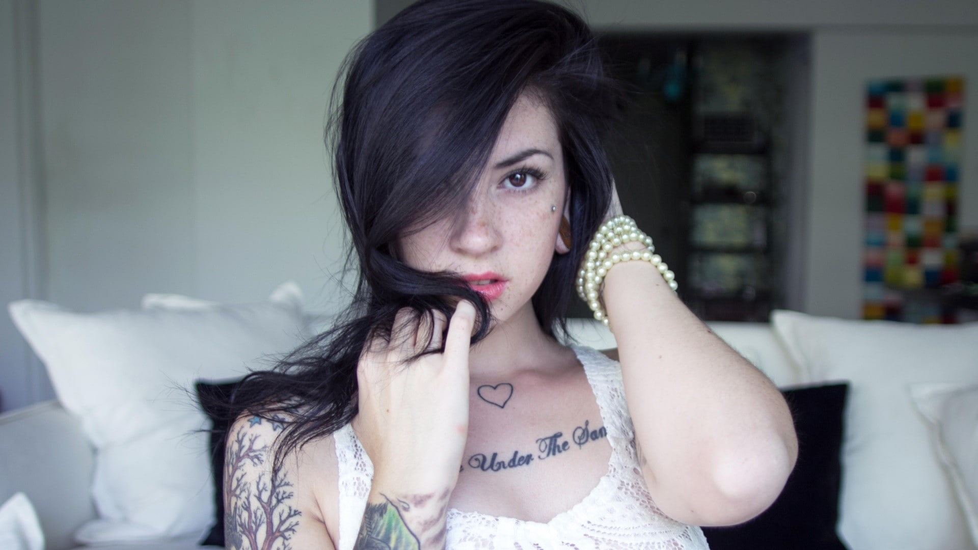 Cra Suicide, Woman, Model, Tattoo, Freckles