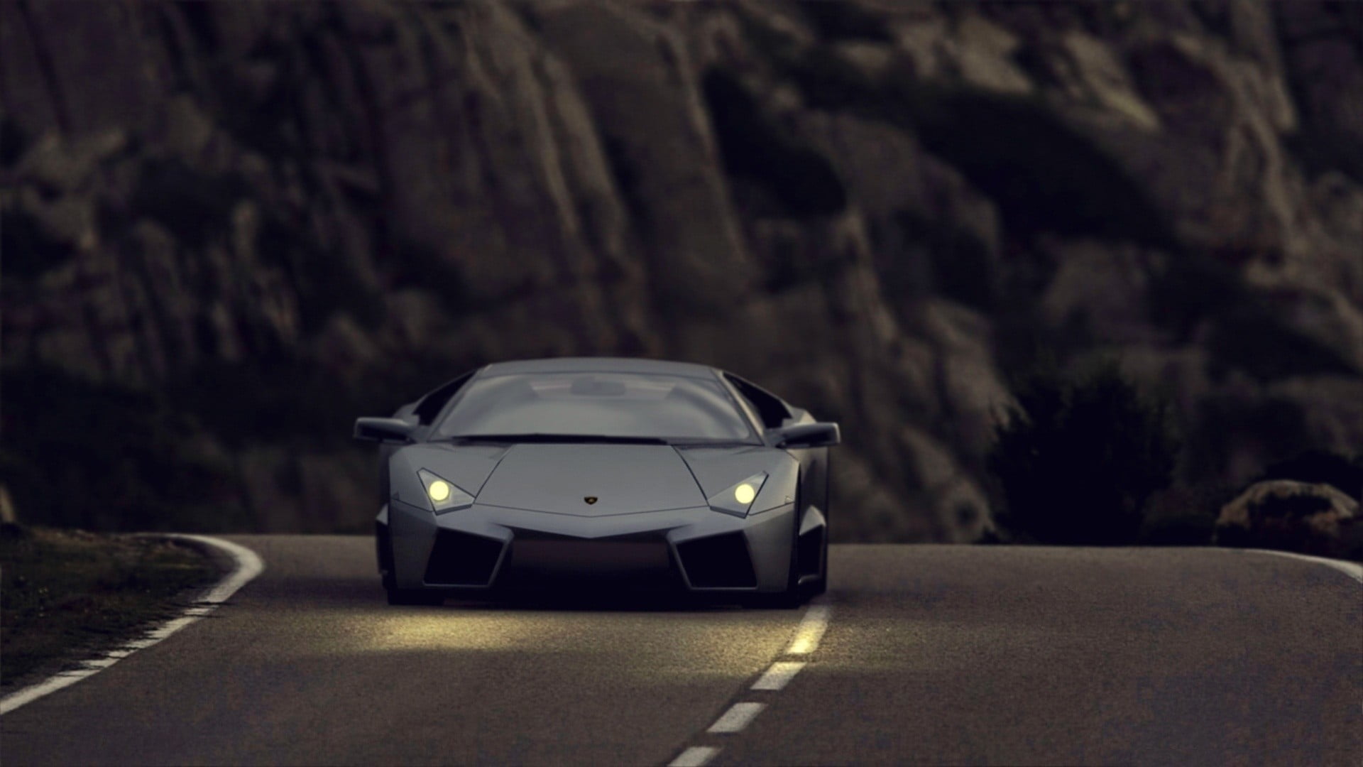 gray Lamborghini Aventador, gray sports car on asphalt road outdoors