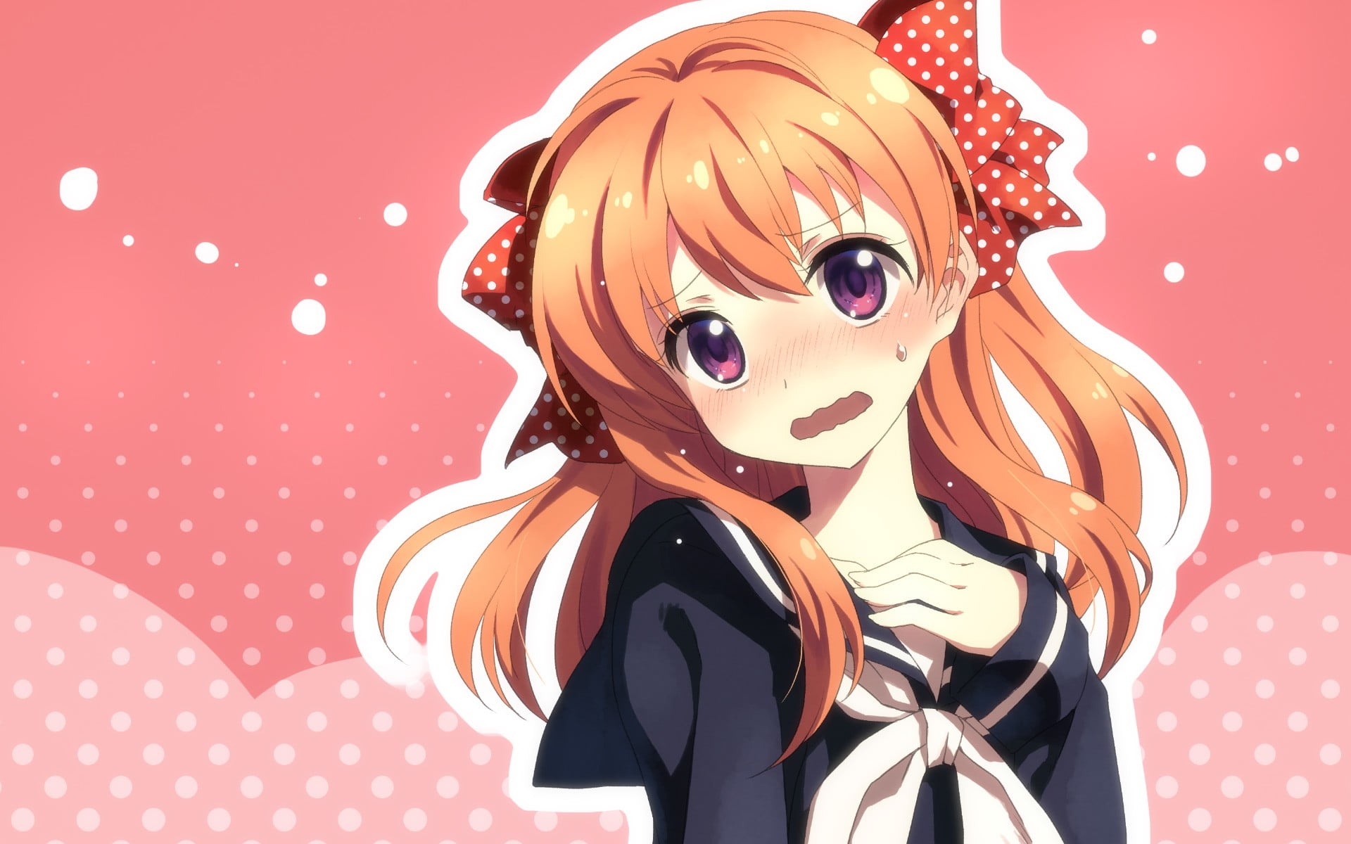 female anime character in school uniform illustration, anime girls