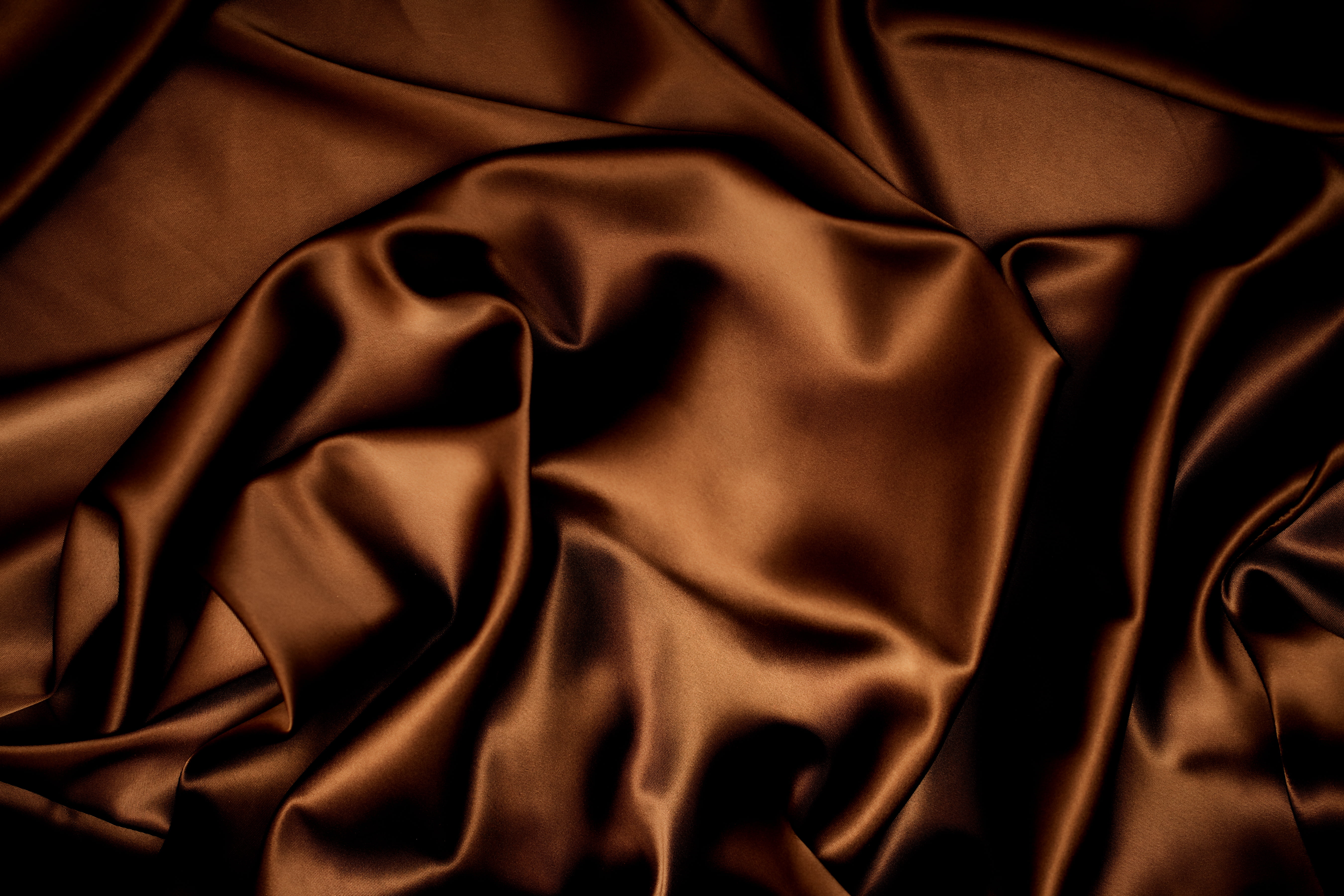 brown satin textile, background, texture, silk, fabric, Atlas