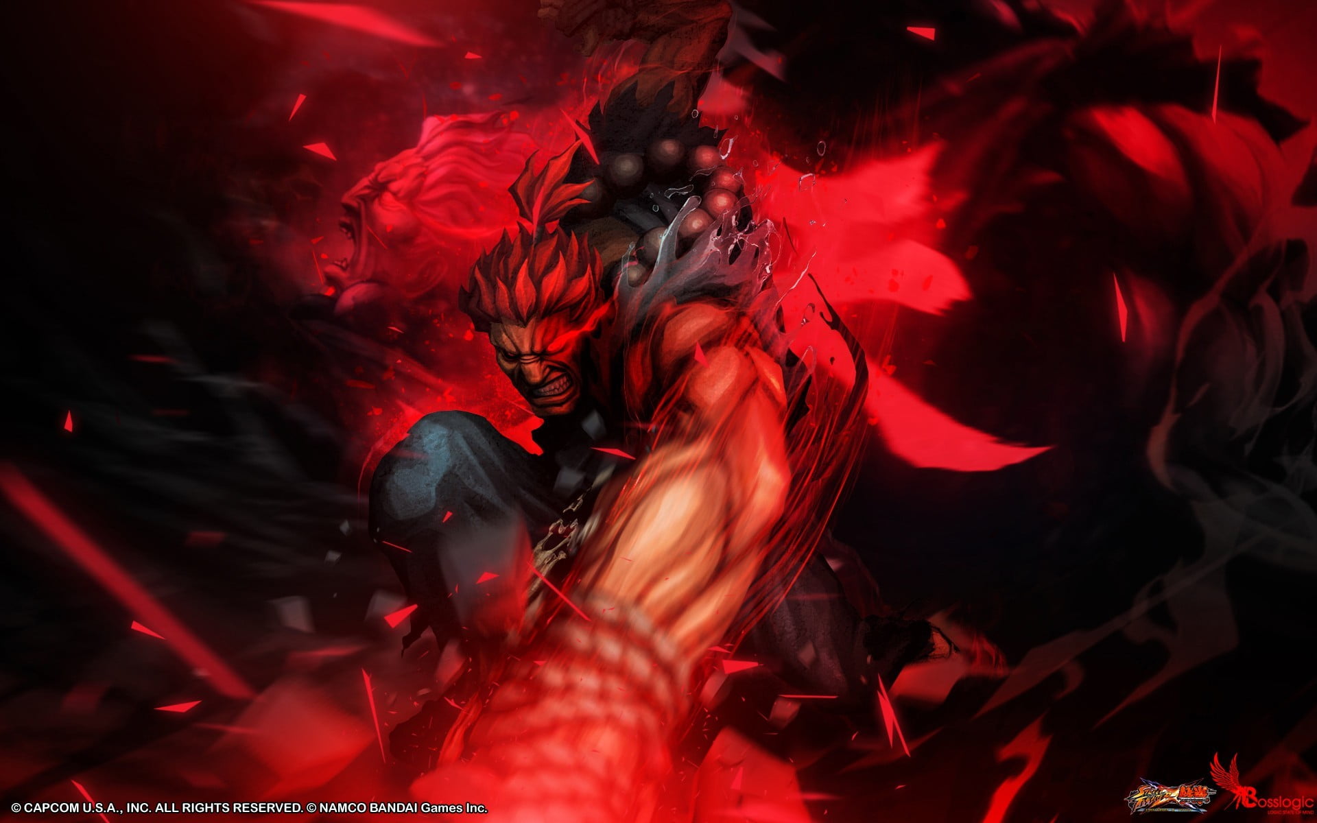 Akuma illustration, Street Fighter, Capcom, red, motion, arts culture and entertainment