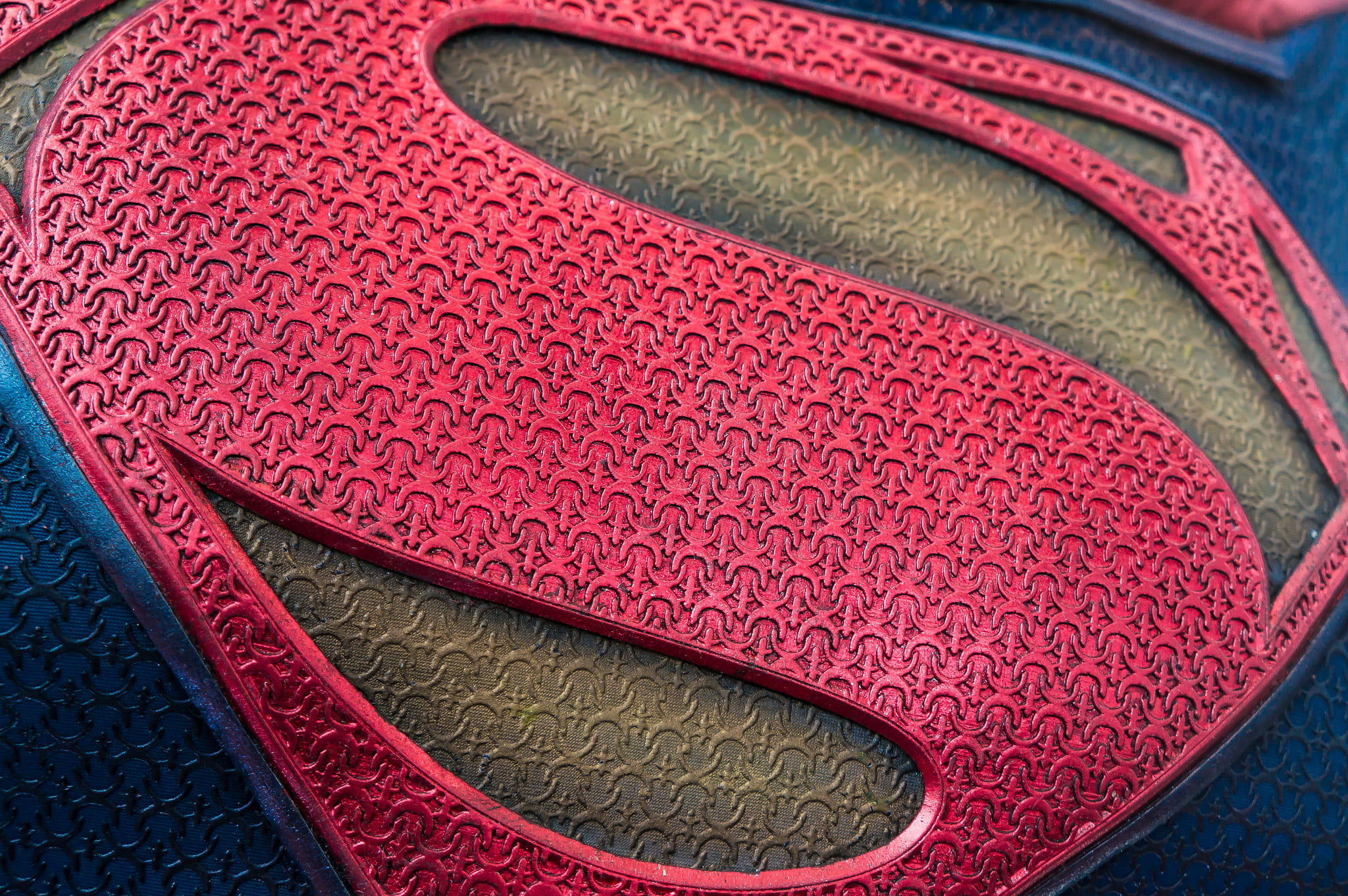 red DC Superman logo, background, color, emblem, close-up, indoors