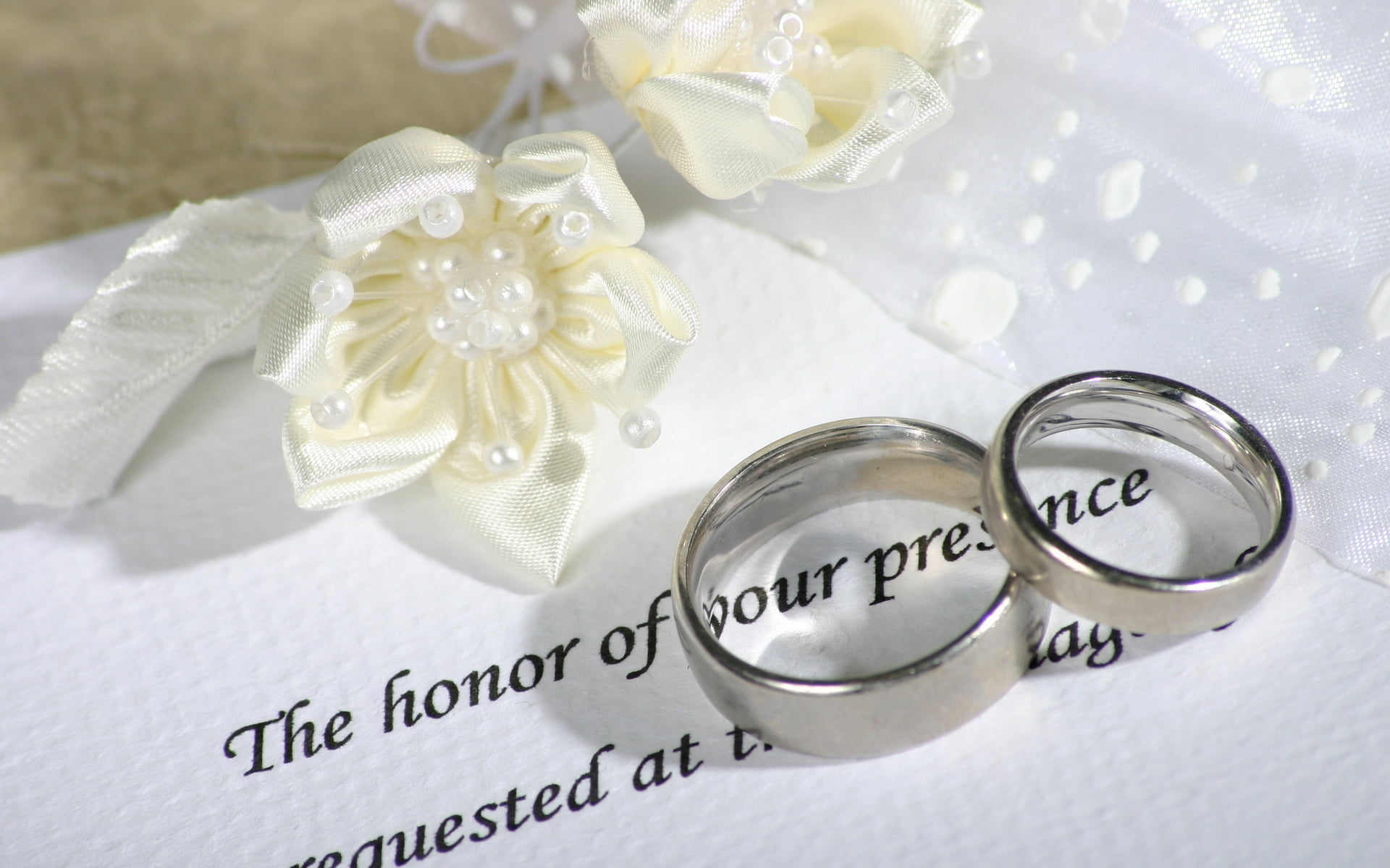 silver-colored couple ring, rings, wedding bands, invitation