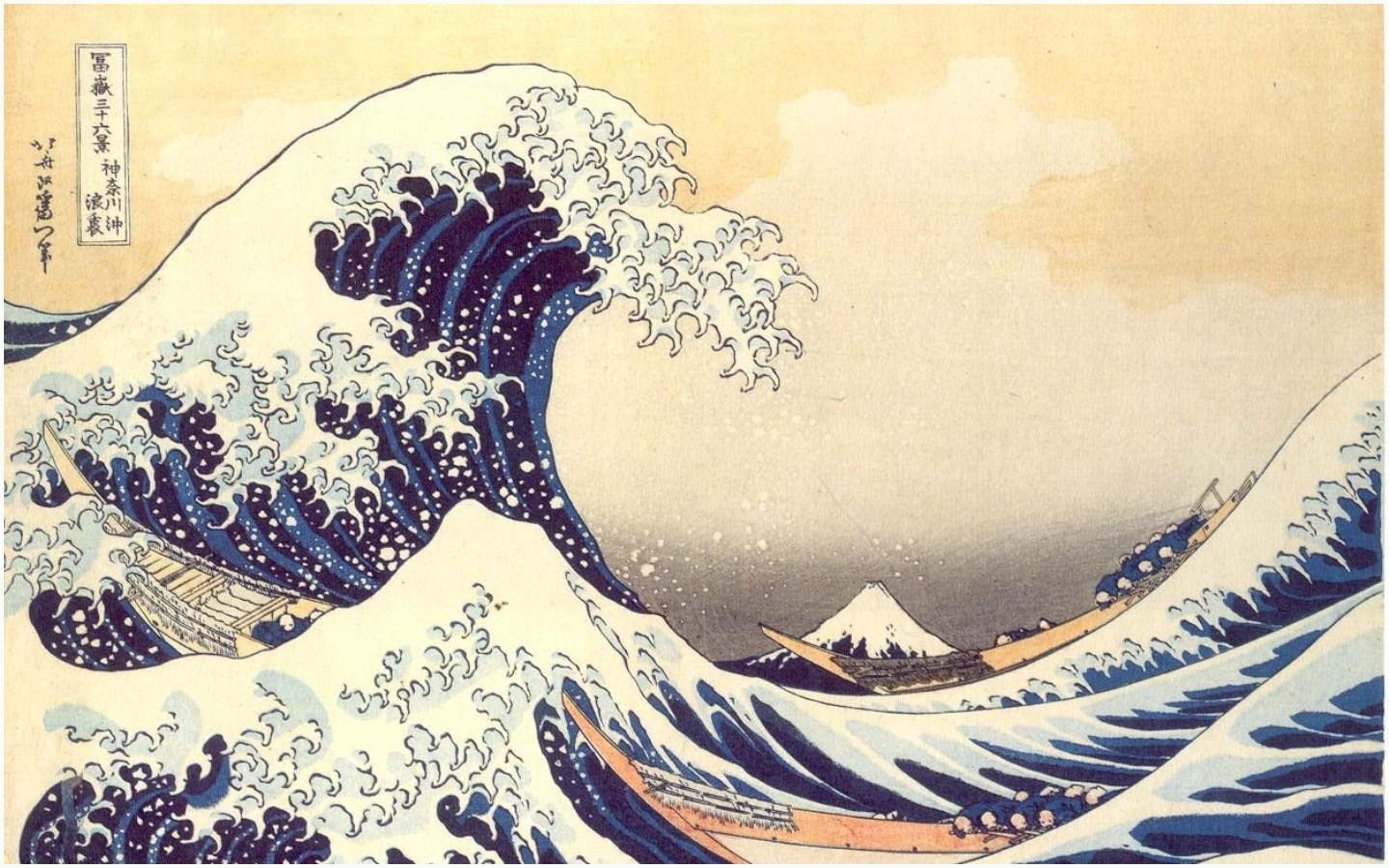 artwork hokusai, pattern, art and craft, no people, backgrounds