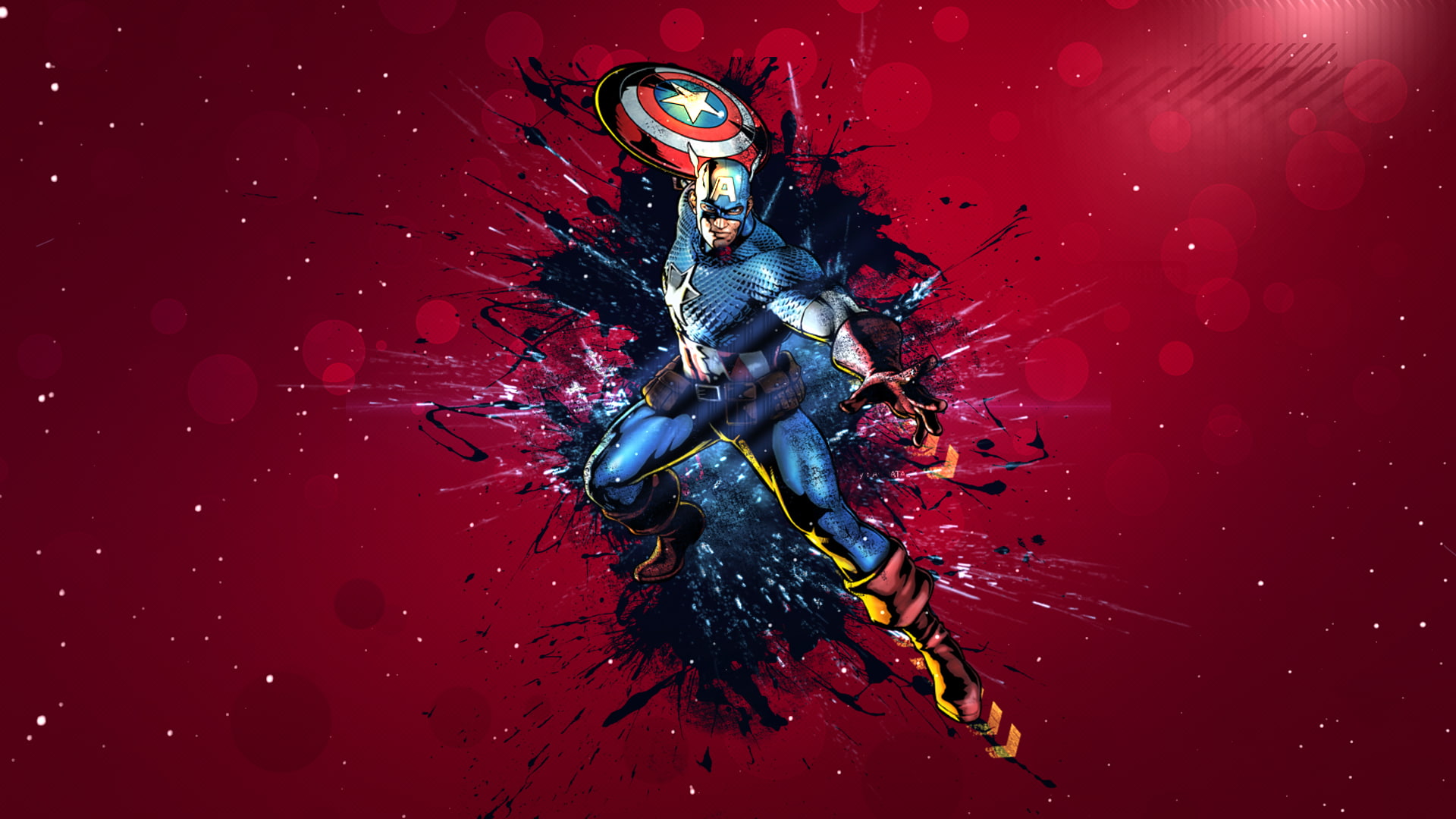 Marvel Captain America illustration, jump, mask, form, shield