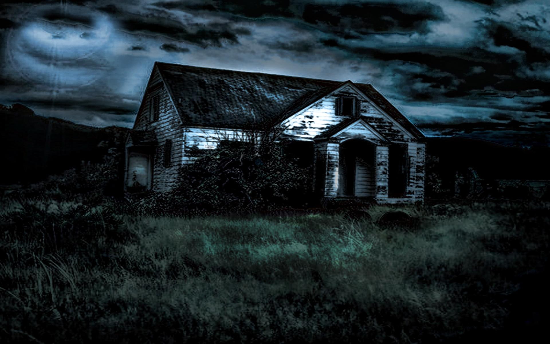 Little Scary House, black, good, night, 3d and abstract