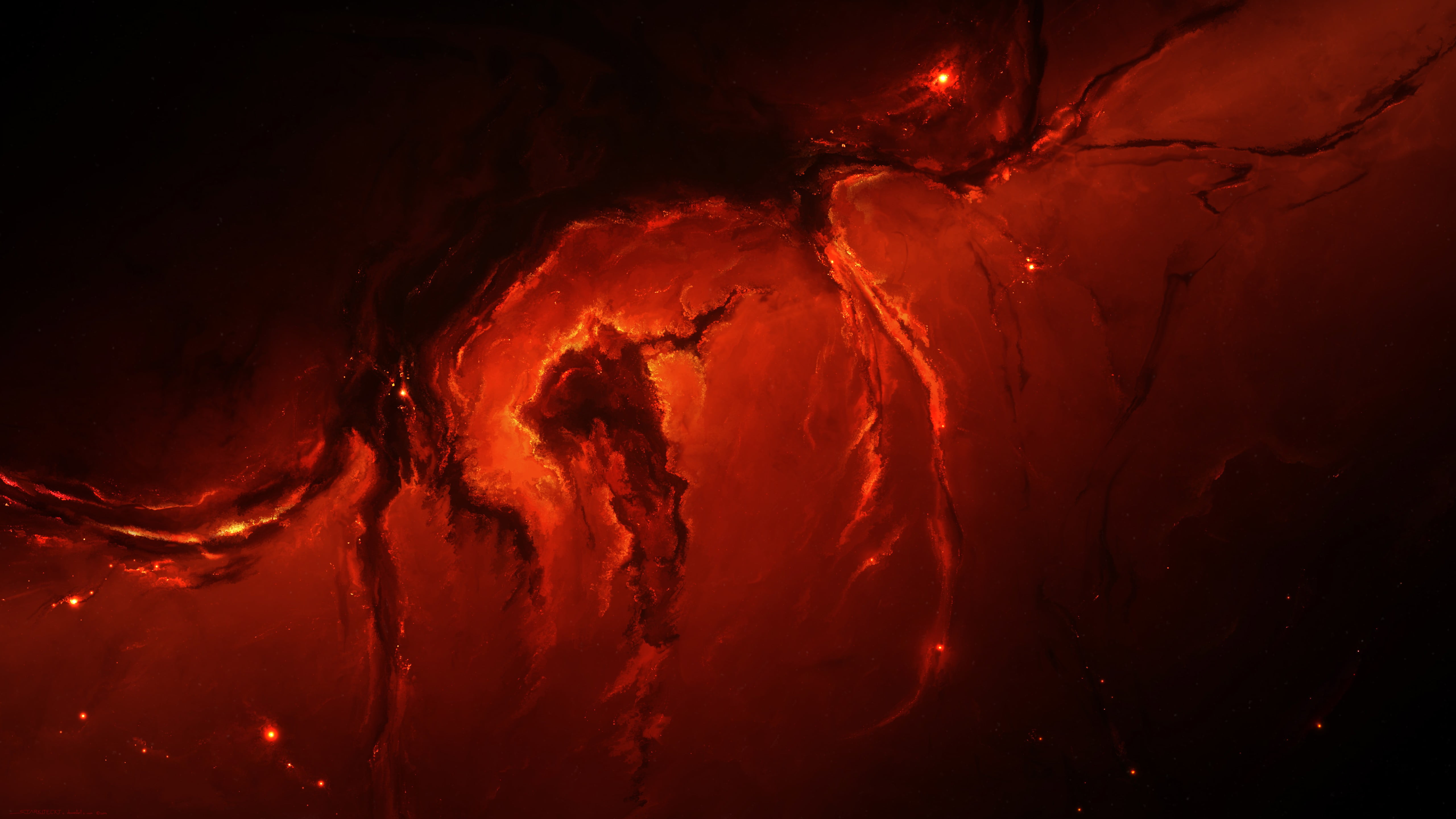 red and black lava wallpaper, Starkiteckt, space, space art, nebula