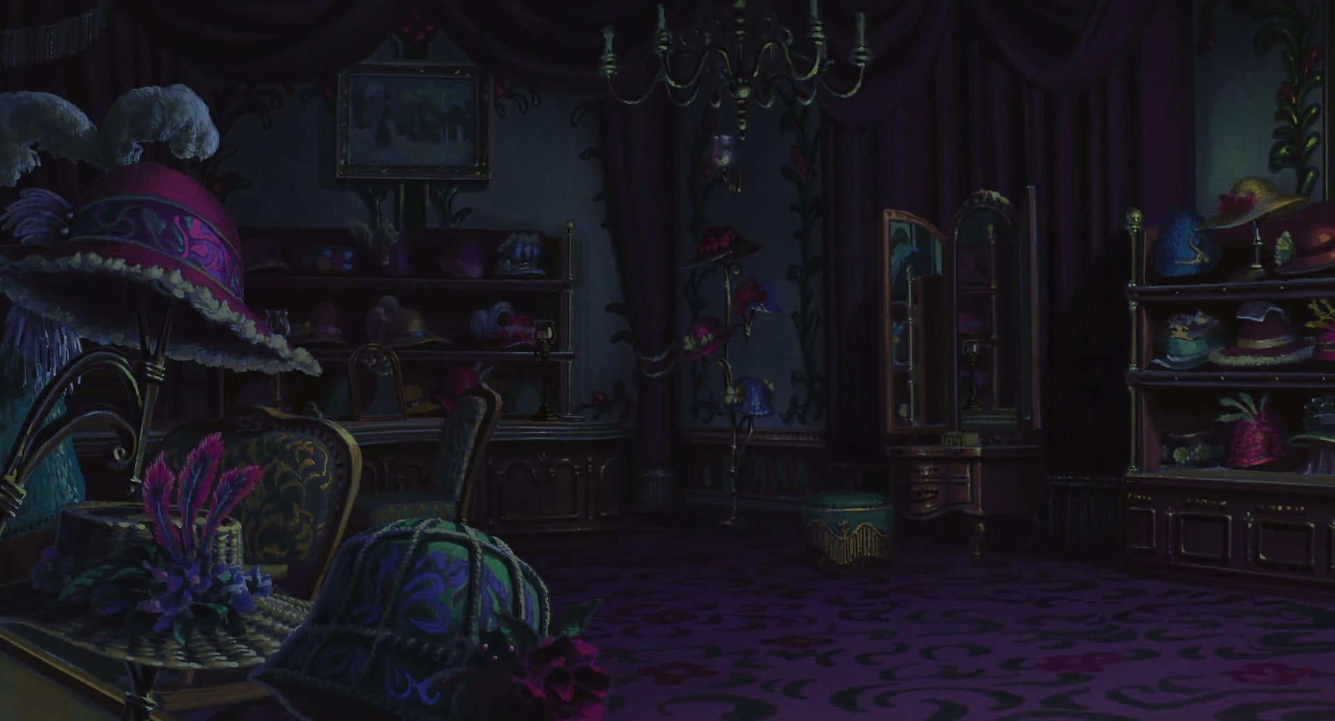 Movie, Howl's Moving Castle, Artistic, Dark, Hat, Purple, Room