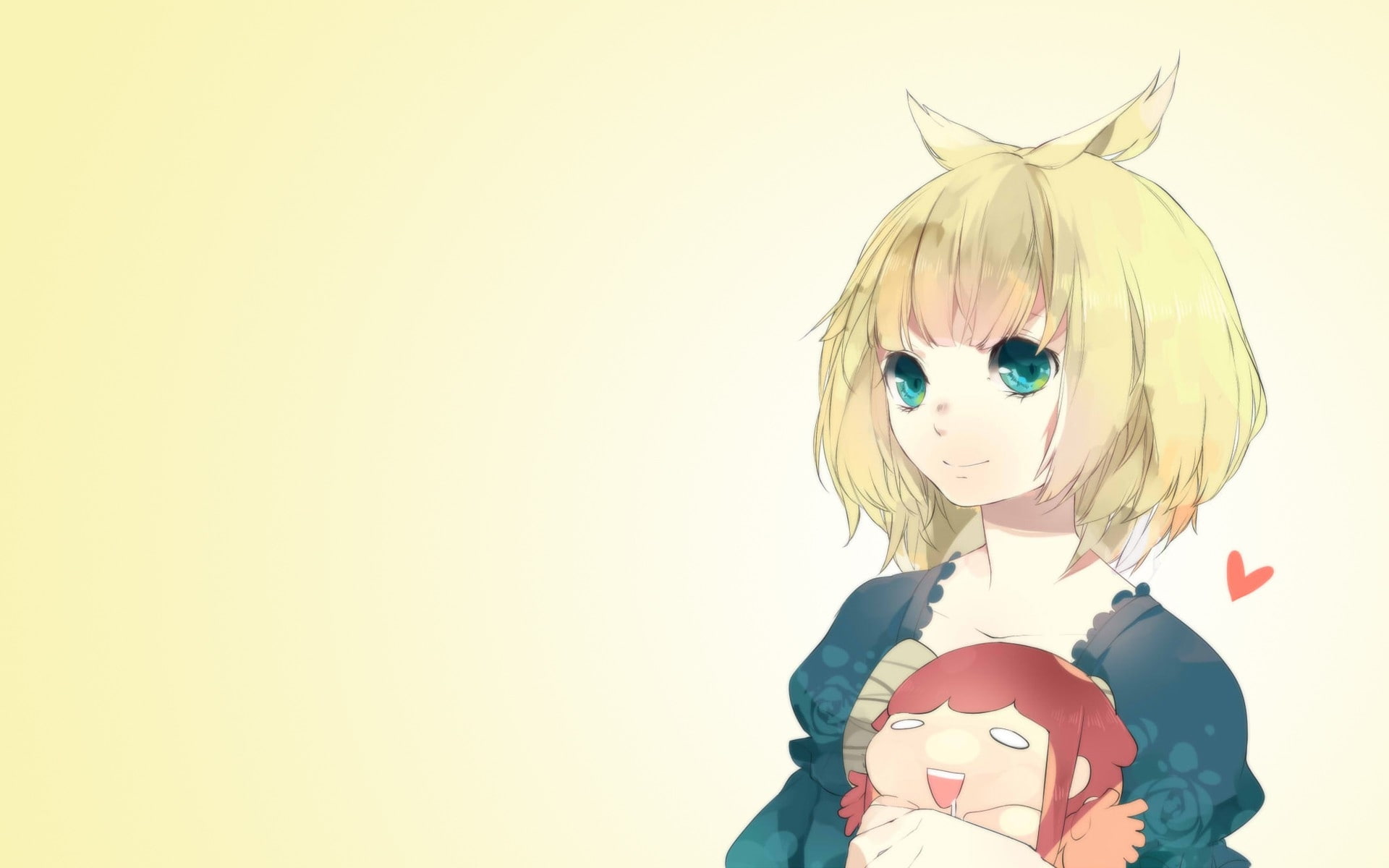 blondes short hair simple background anime girls yellow background People Short hair HD Art