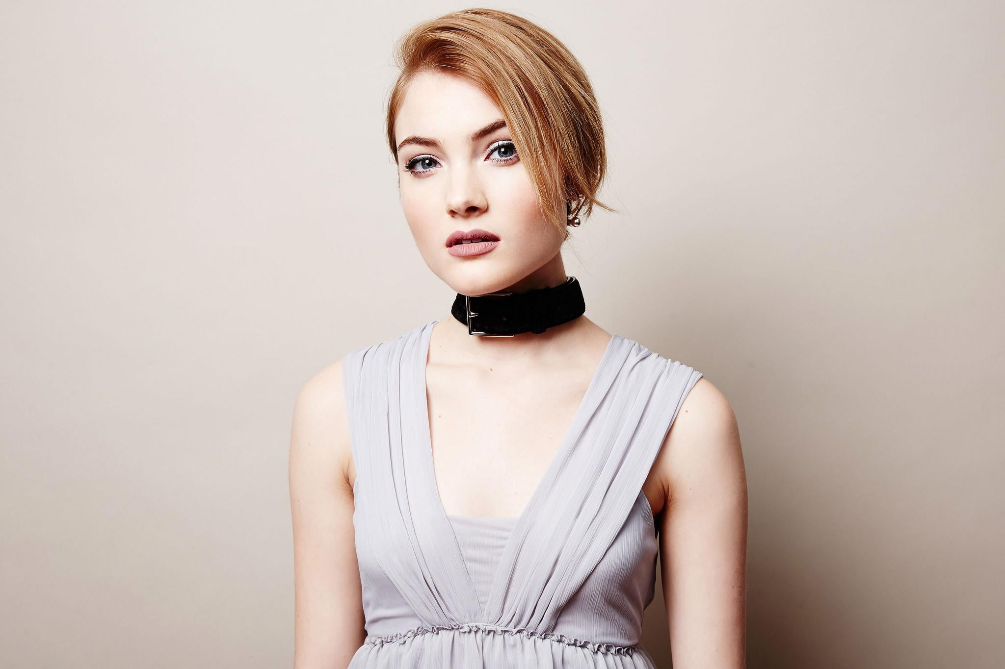 Actresses, Skyler Samuels, American, Blue Eyes, Choker, Redhead