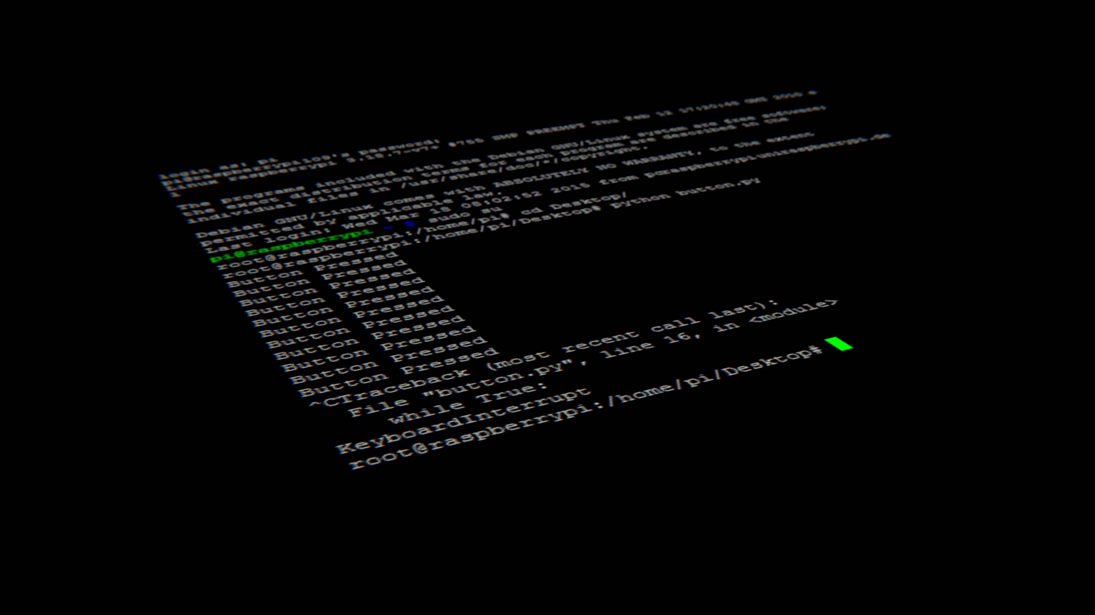 white text on black background, computer program photo, Linux