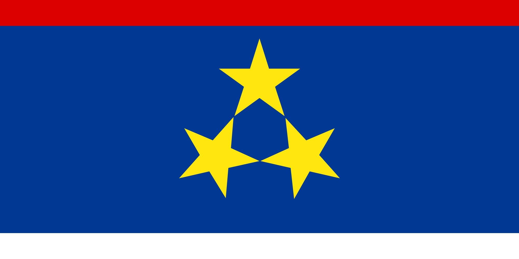 Vojvodina Flag (serbia), blue and white with stars flag, north