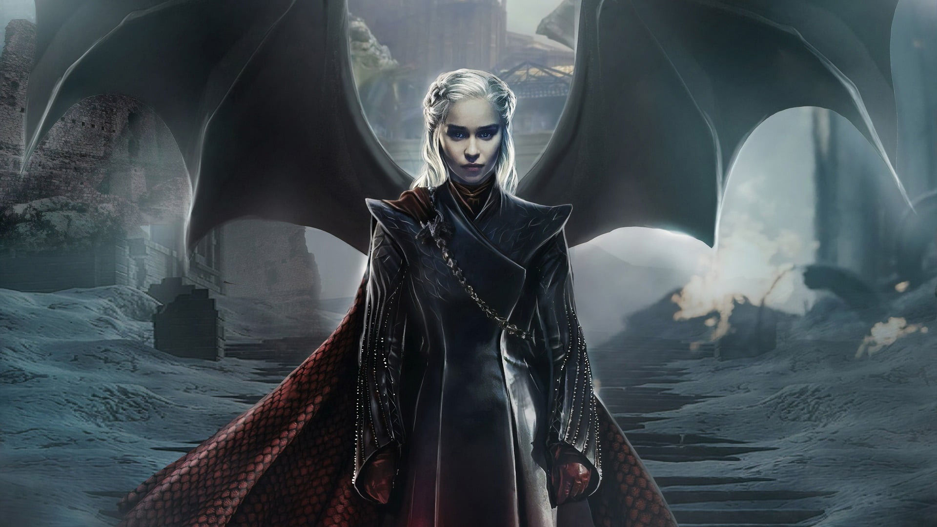 women, Emilia Clarke, Daenerys Targaryen, Game of Thrones, dragon