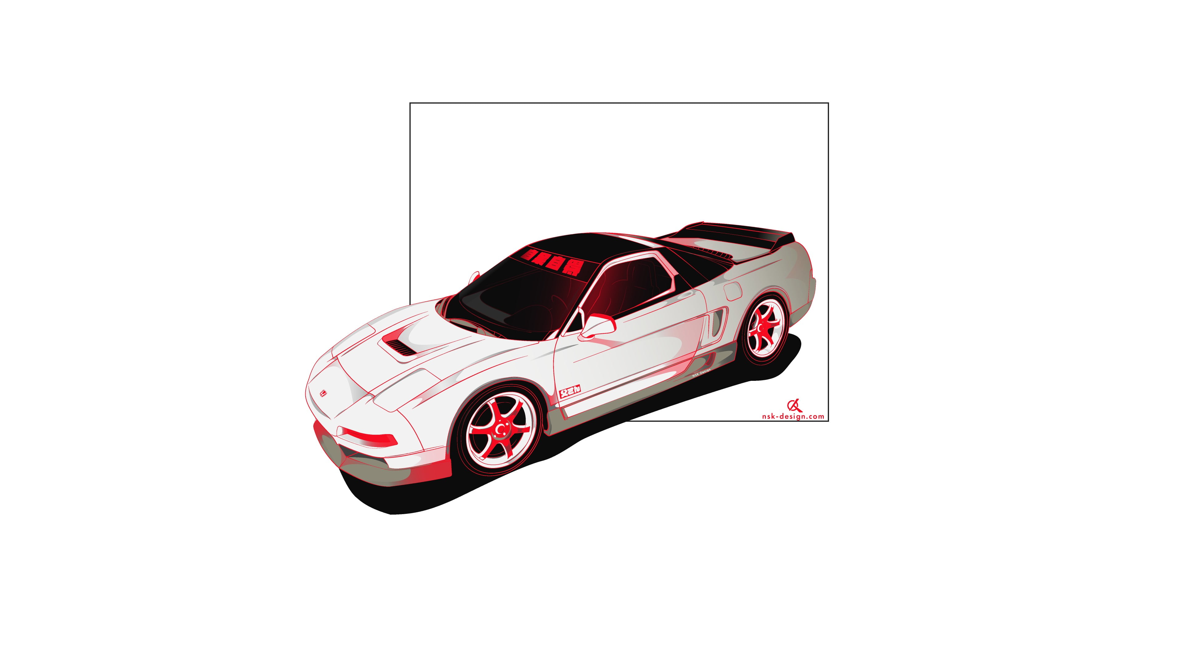 Acura NSX, Acura NSX GT3, car, Car illustration, digital art