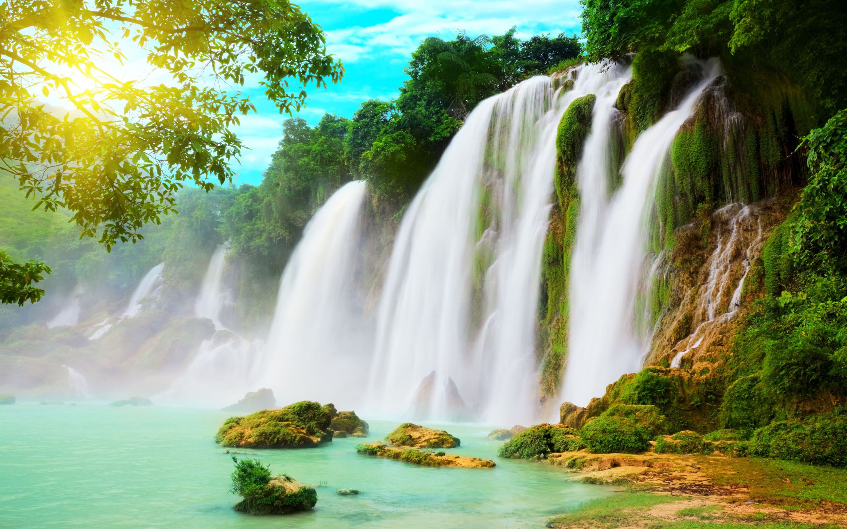 Ba Bể Lake & Ban Gioc Waterfall North Hanoi Desktop Wallpaper Hd 2800×800