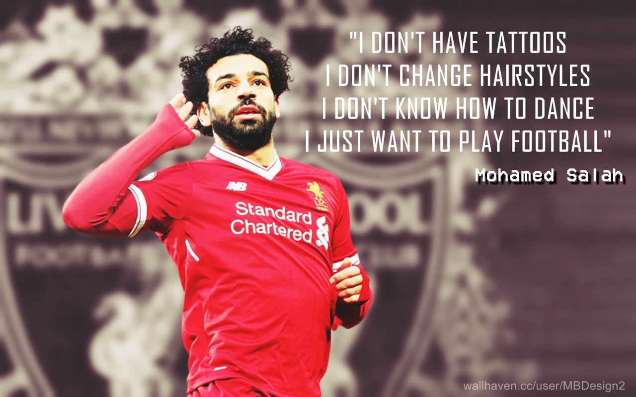 Mohamed Salah, Football, digital art, quote, Liverpool FC