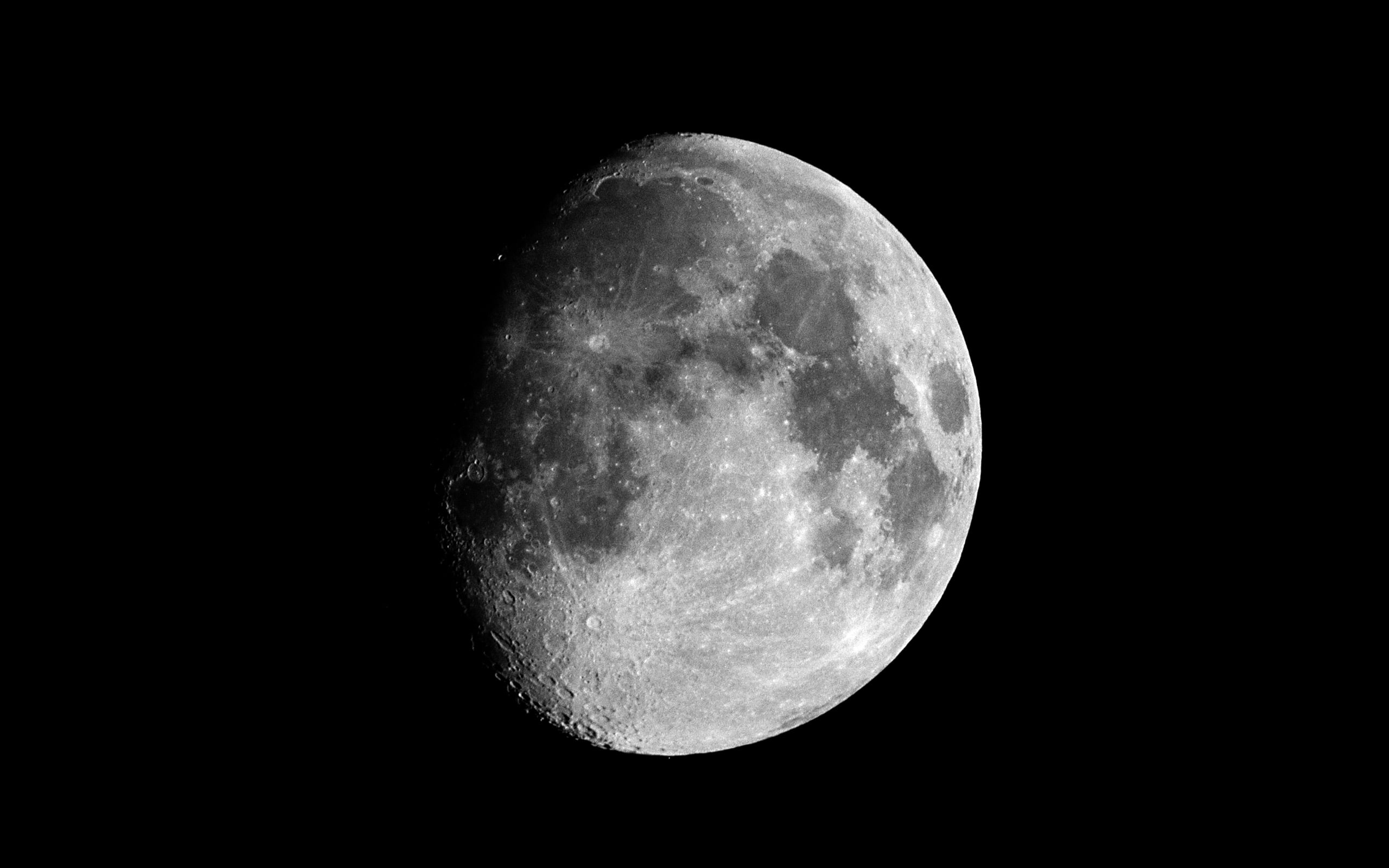 Waxing Gibbous Moon, astronomy, space, night, sky, planetary moon
