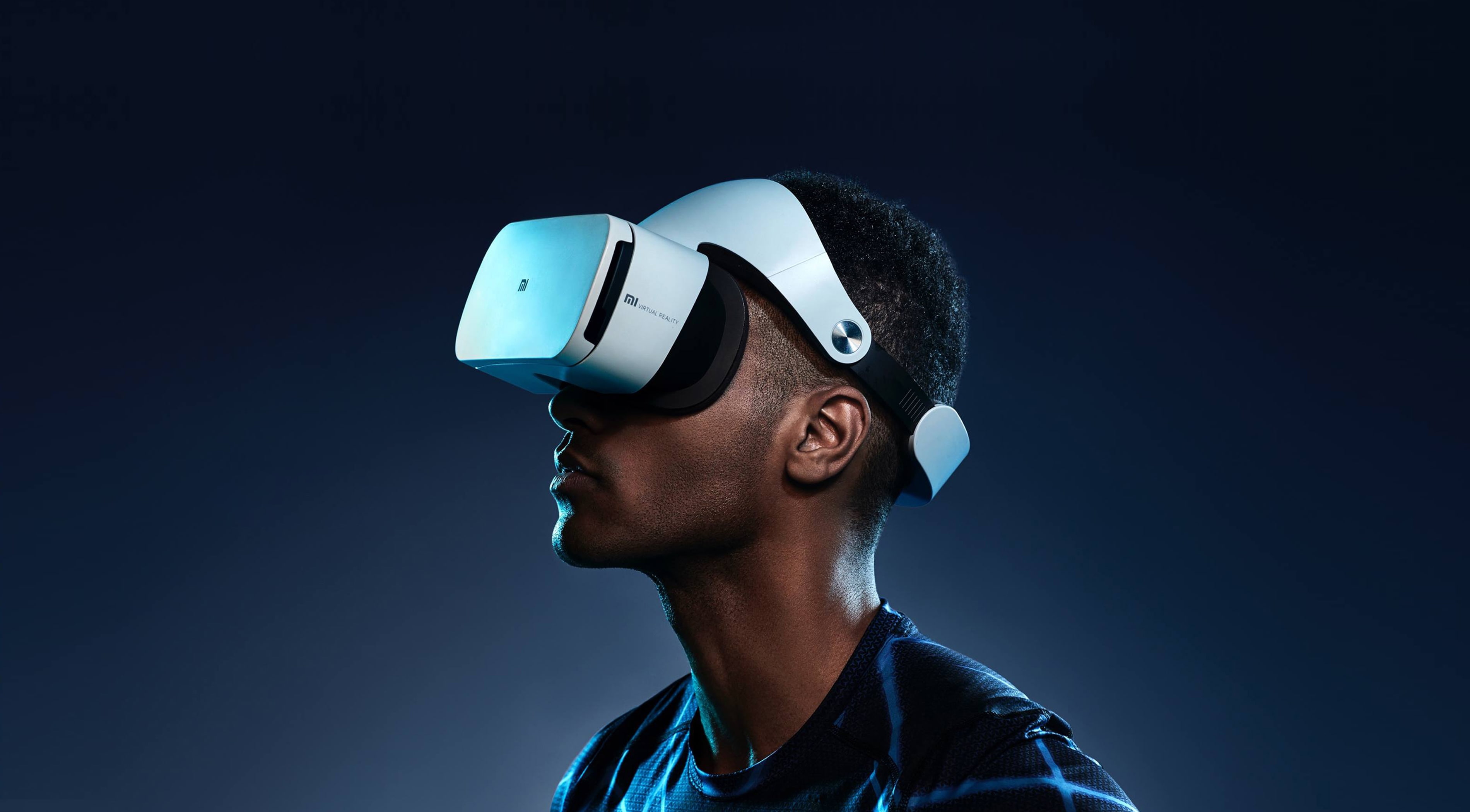 man wearing VR box, Mi VR, VR headset, HD, 4K