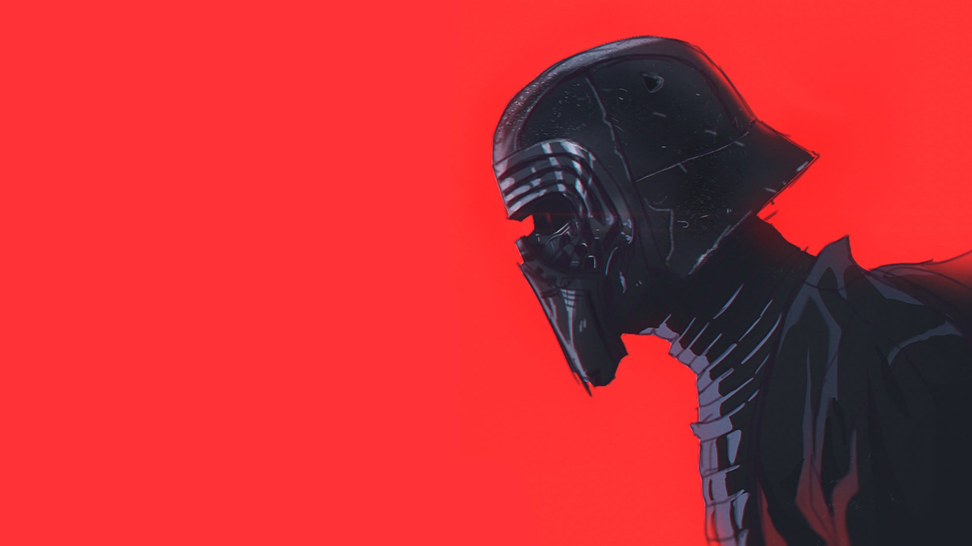Dart Vader illustration, Kylo Ren, Star Wars, mask, red, representation