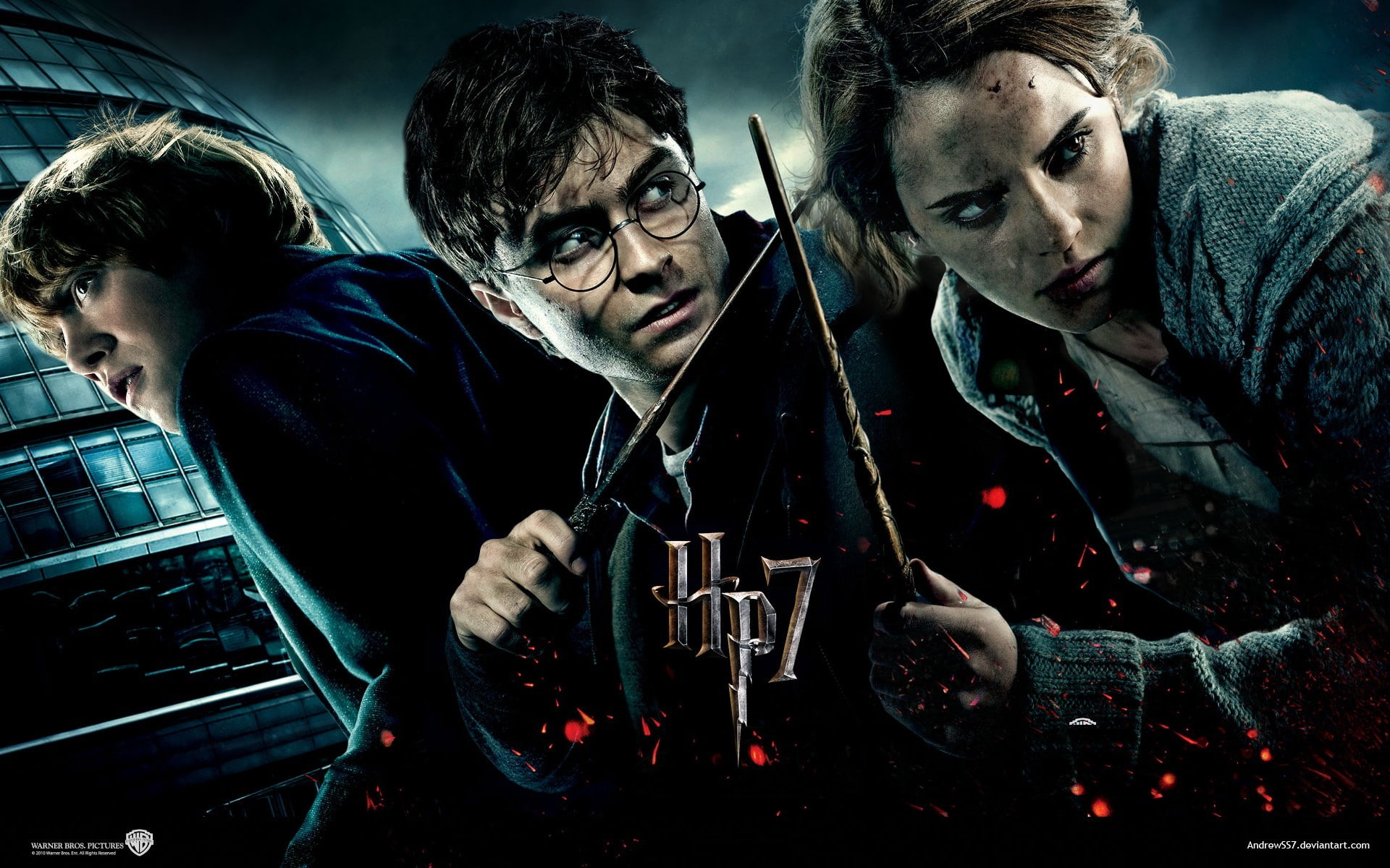 Harry Potter 7 wallpaper, Emma Watson, Ron Weasley, Hermione Granger