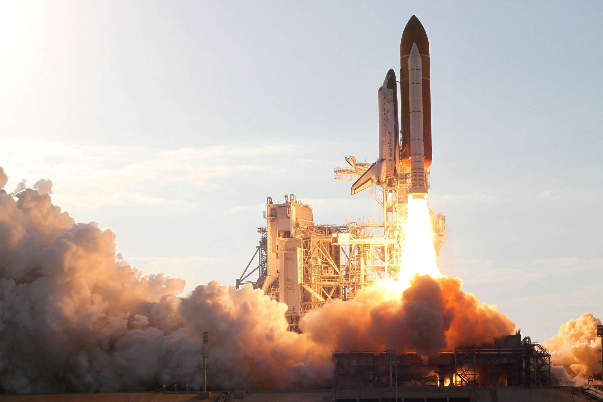 astronauts, blast off, discovery space shuttle, exploration