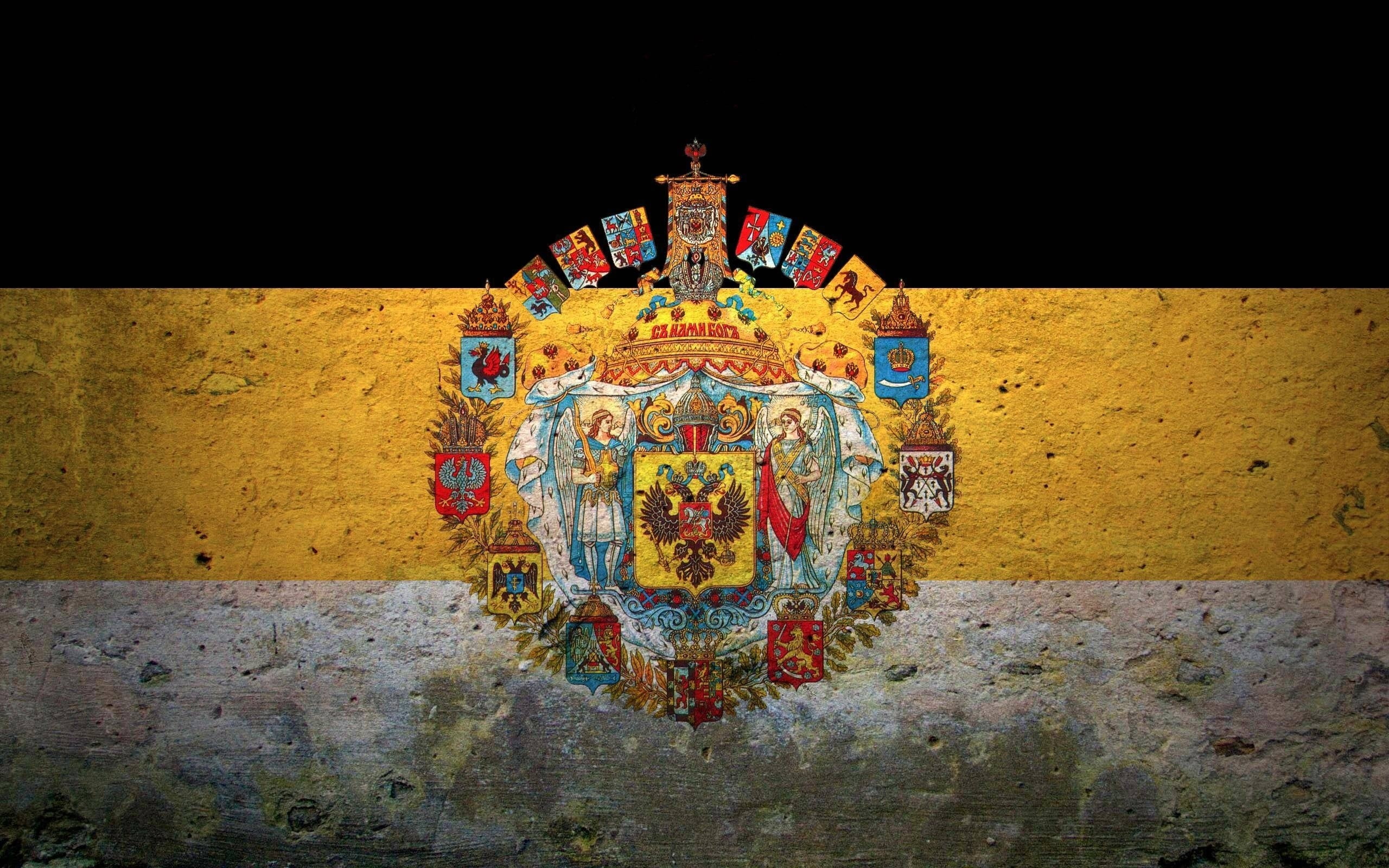 multicolored flag, coat of arms, russia, empire, cultures, symbol