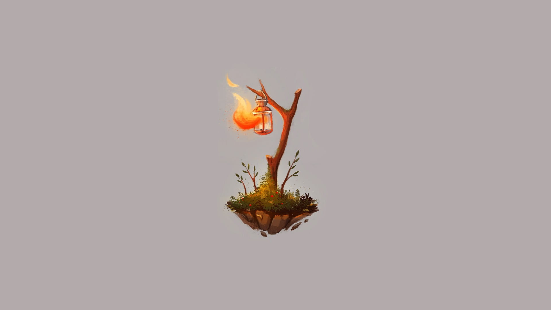 lantern illustration, minimalism, studio shot, indoors, animal