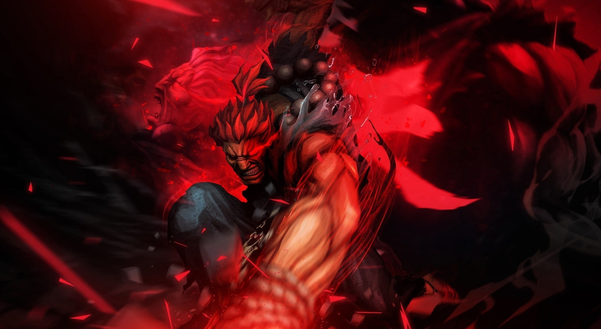 Street Fighter X Tekken - Akuma, Akuma illustration, Games, red